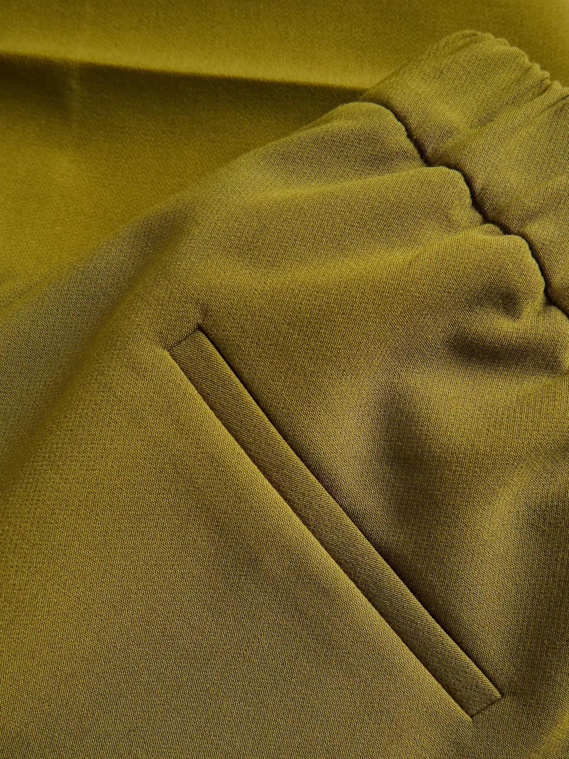 Green Creased Cigarette Trousers, Khaki, large image number 5