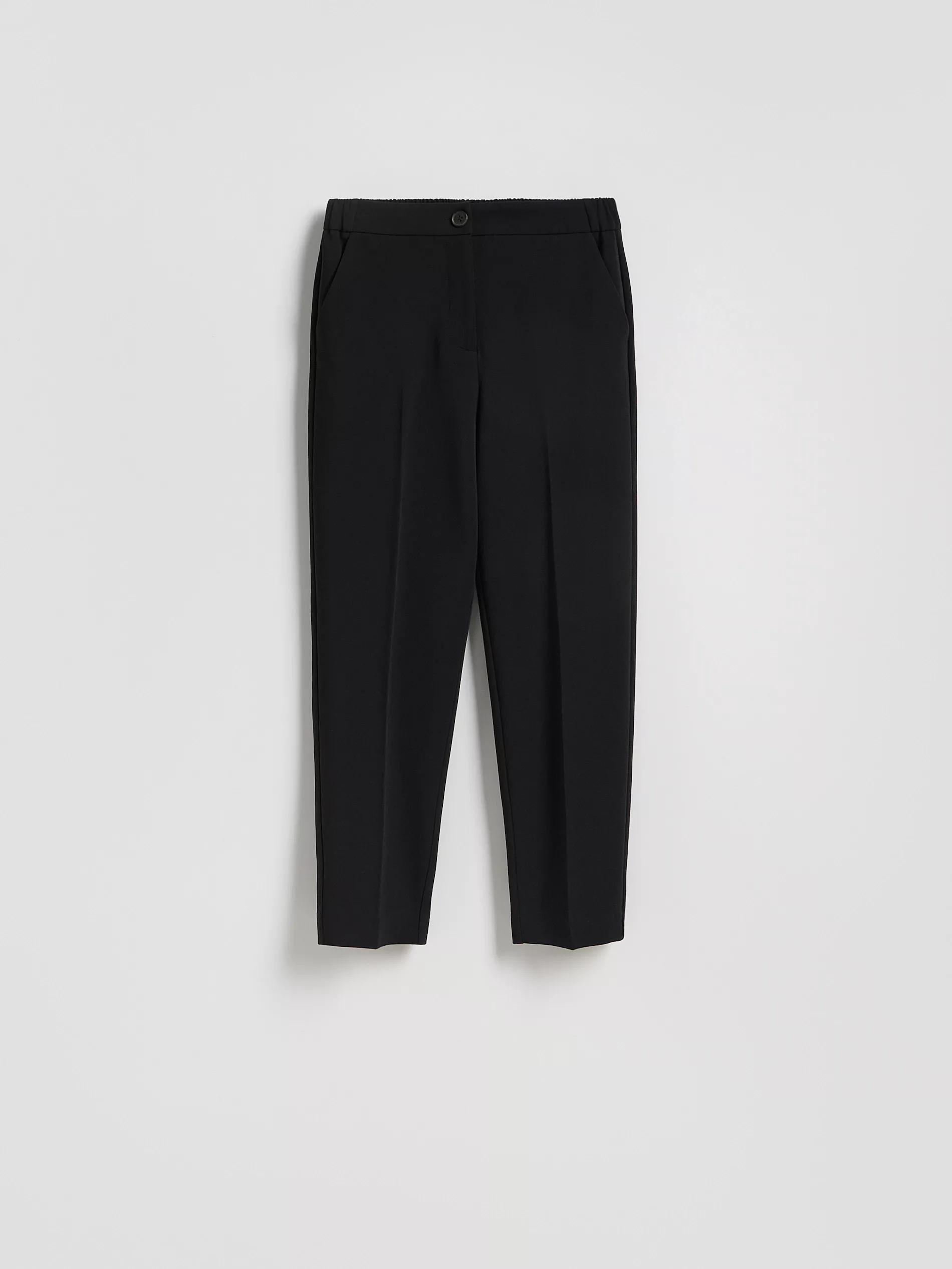 Black Creased Cigarette Trousers, , large image number 4