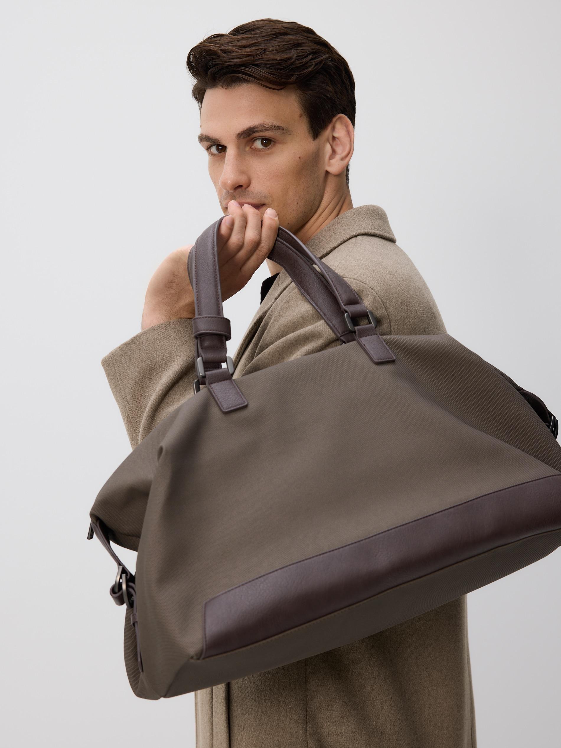 Brown Weekend Bag, Brown, large image number 0