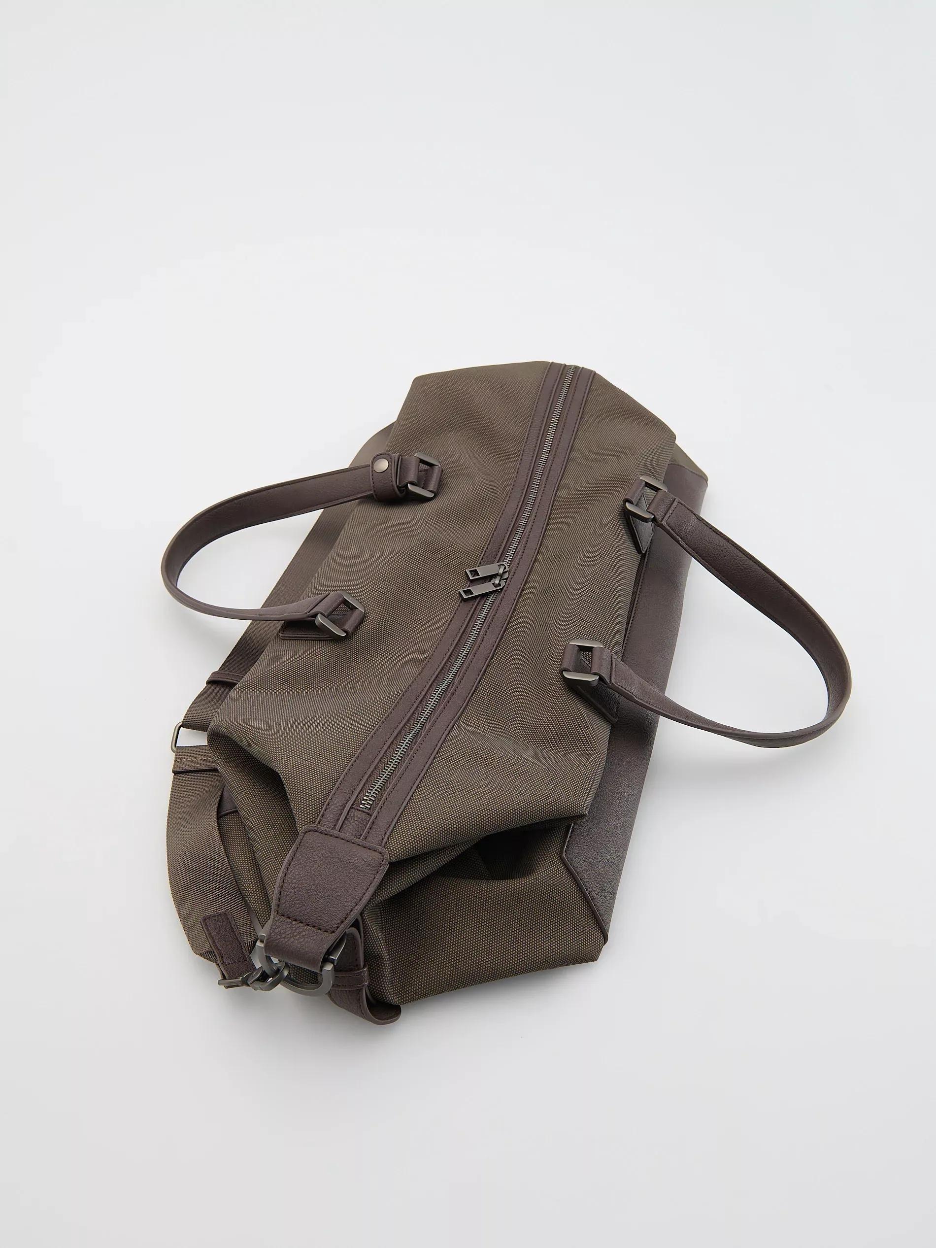Brown Weekend Bag, Brown, large image number 4