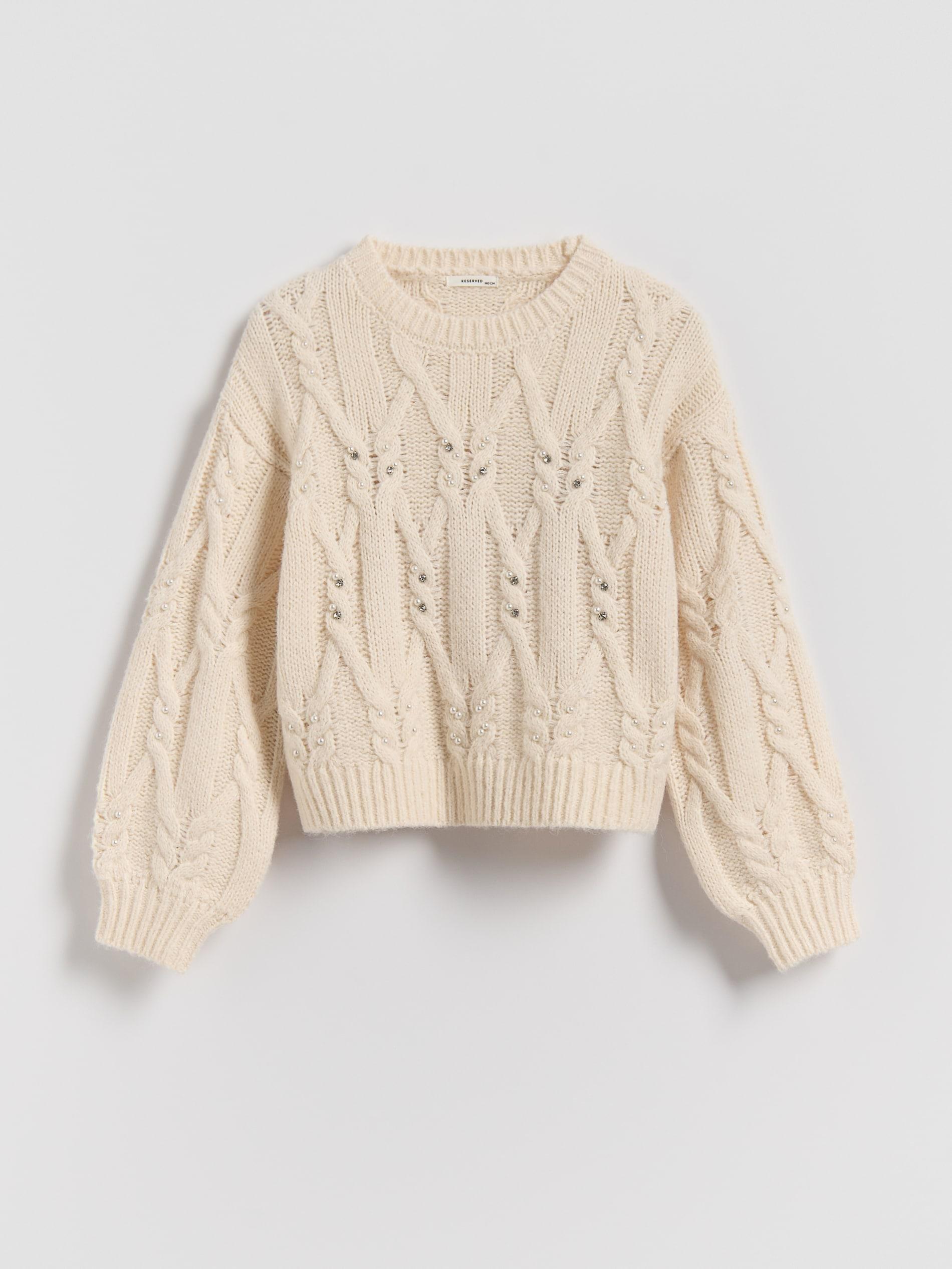 Cream Wool-Blend Jumper, Ivory, large image number 0