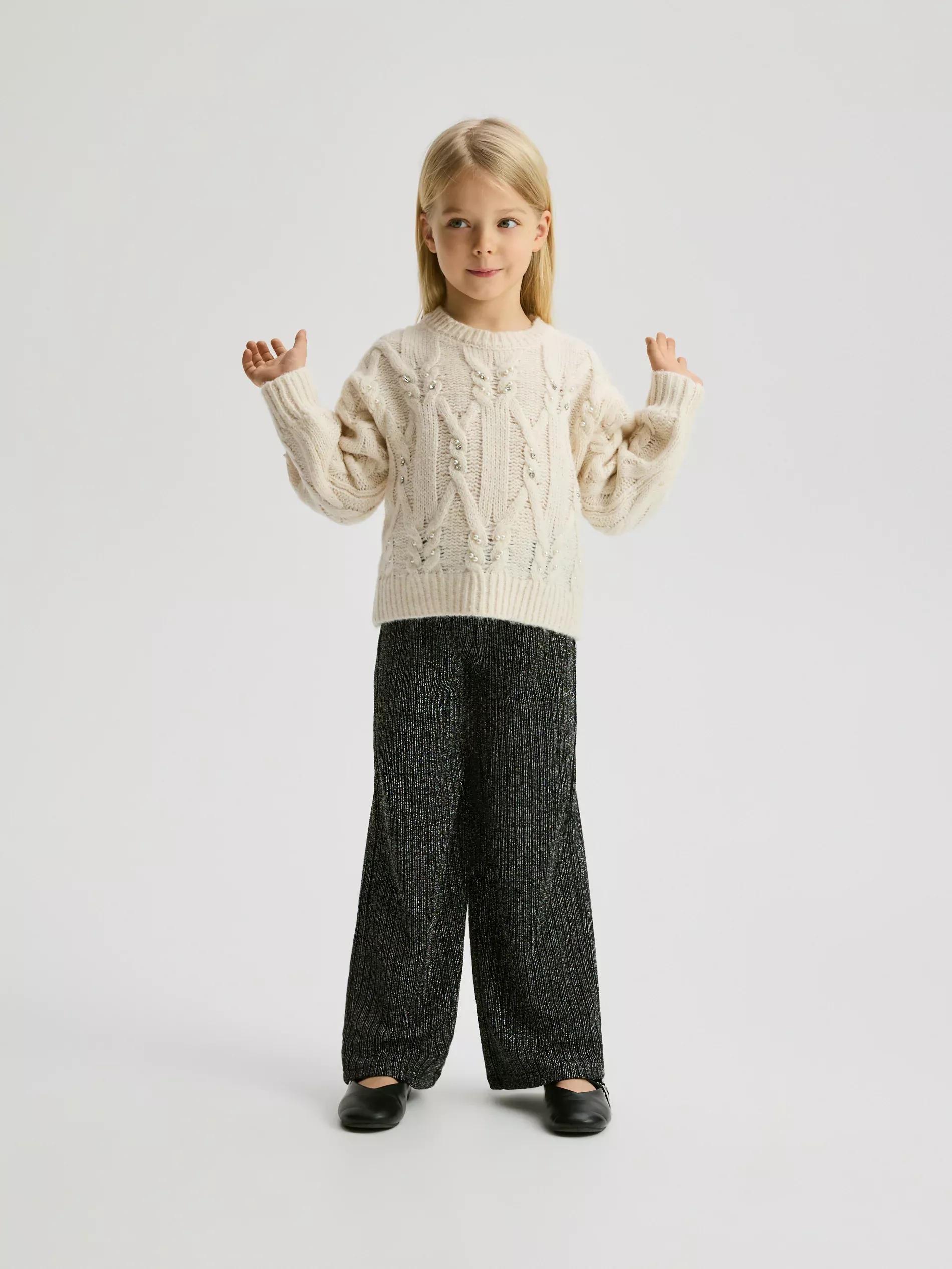 Cream Wool-Blend Jumper, Ivory, large image number 3