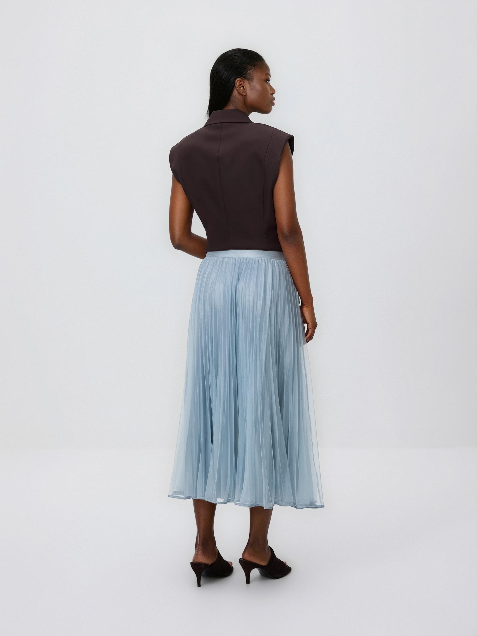 Blue Midi Skirt, Blue, large image number 1