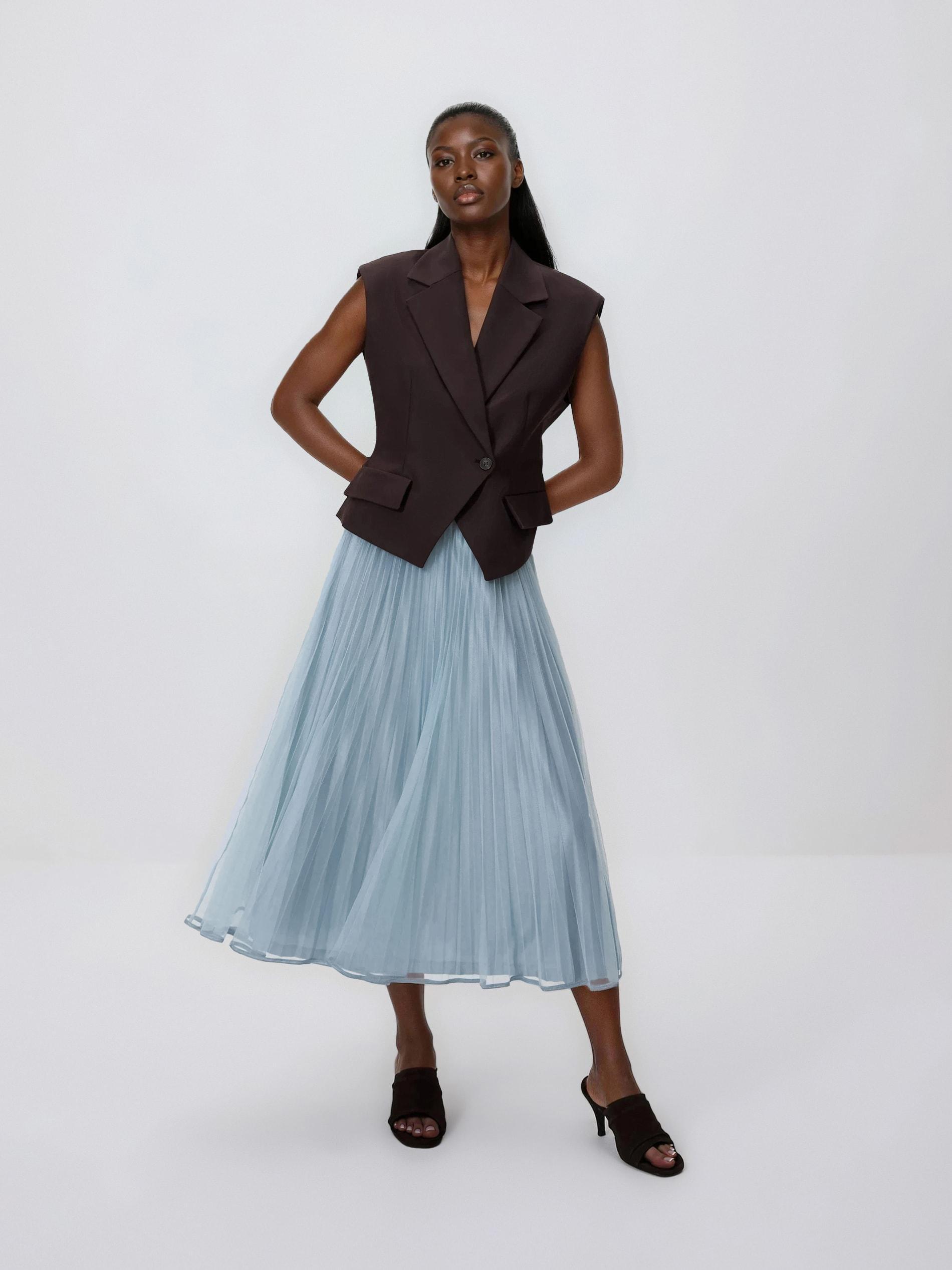 Blue Midi Skirt, Blue, large image number 2
