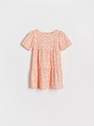 Reserved - Peach Cotton Floral Dress