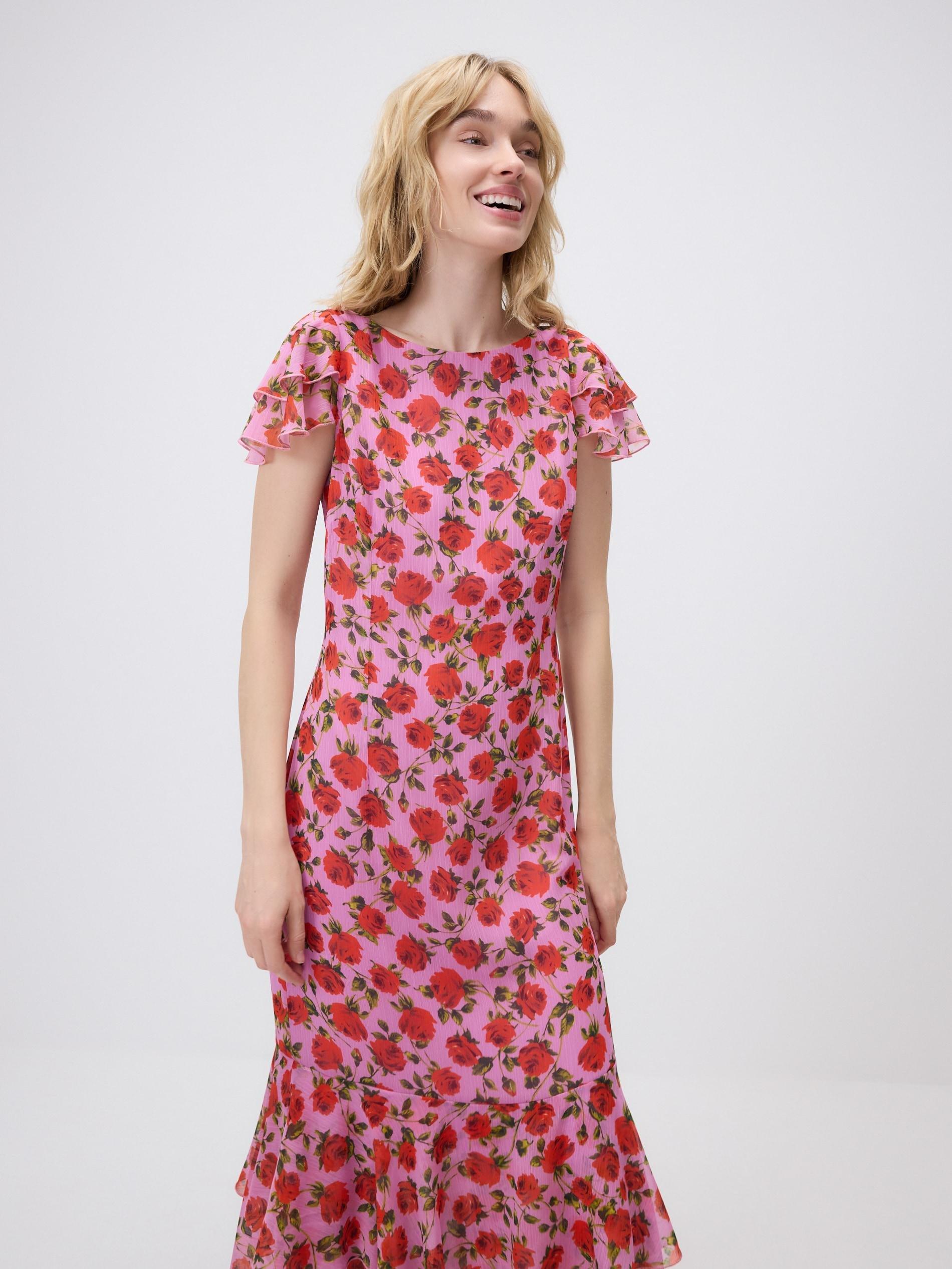 Multicolour Maxi Dress With Ruffle Details, Multicolor, large image number 0