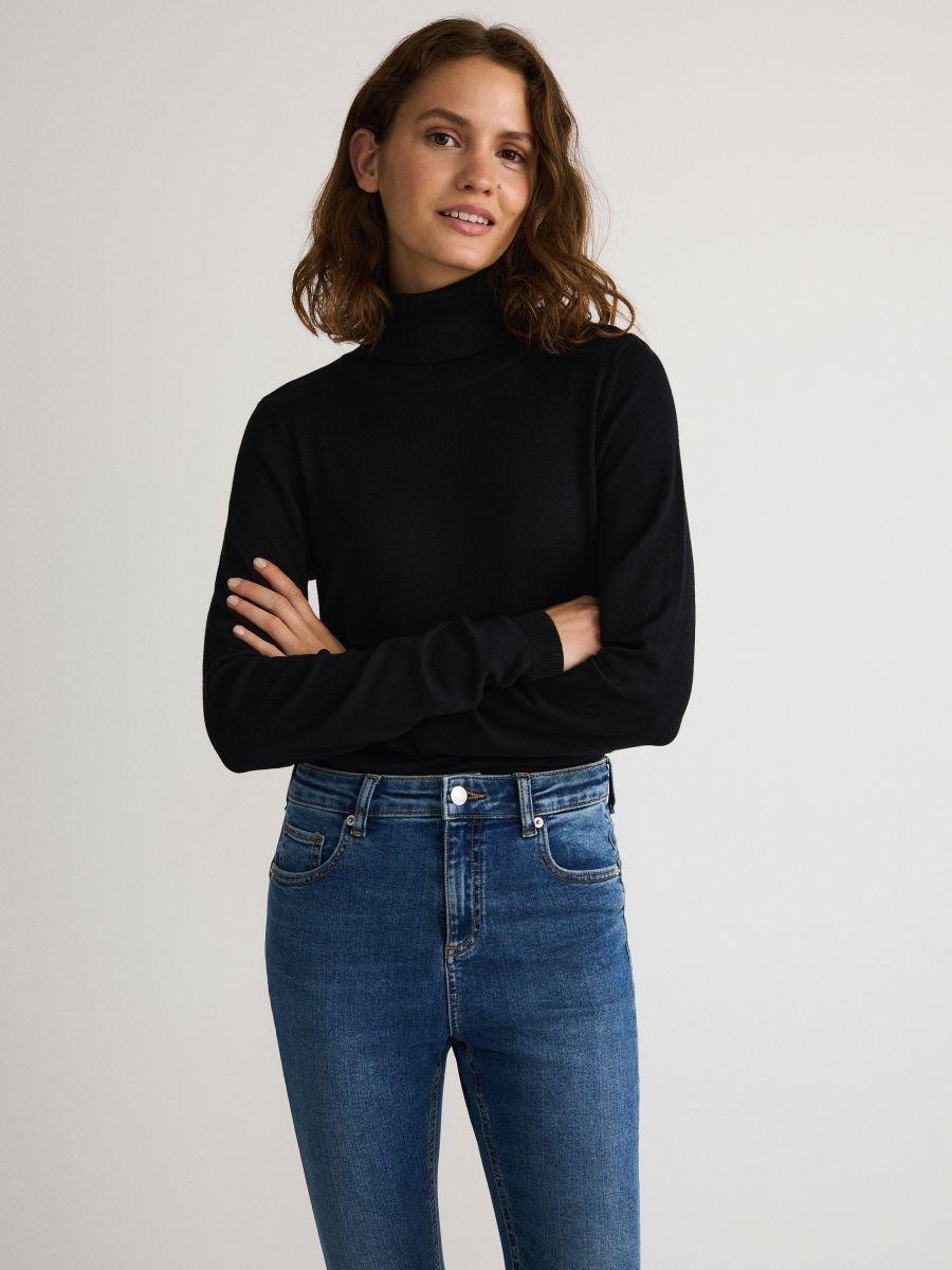 Navy Push-Up Jeans In Slim Fit, Navy, medium
