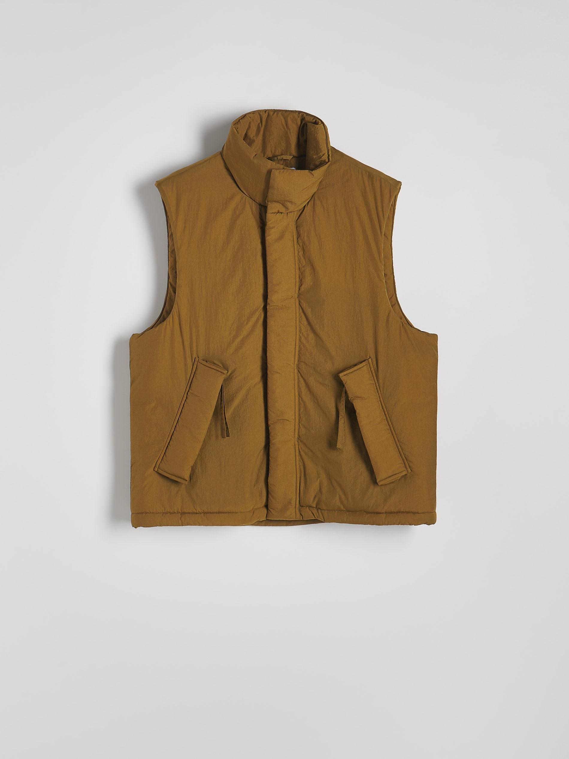 Khaki Vest With Stand Up Collar, , large image number 2