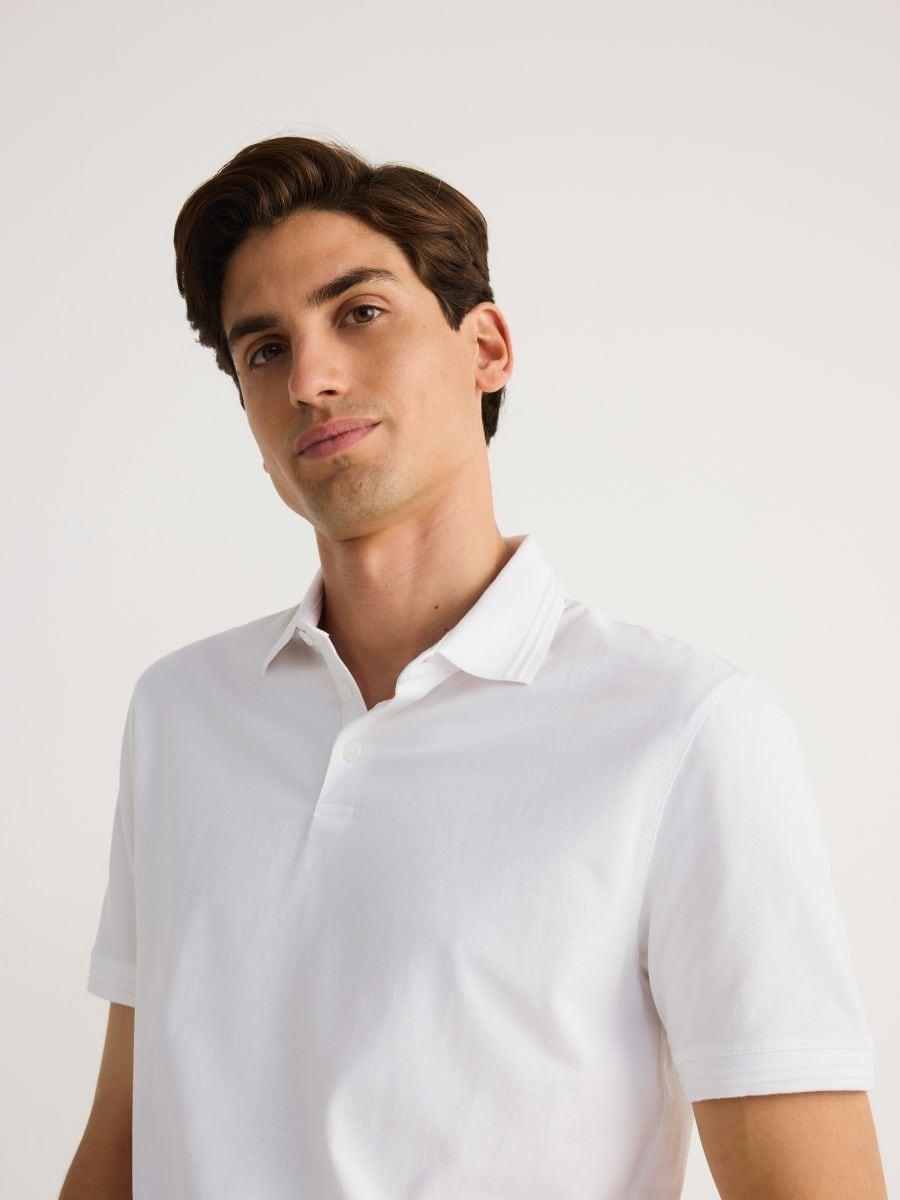 White Regular Polo Shirt, White, medium