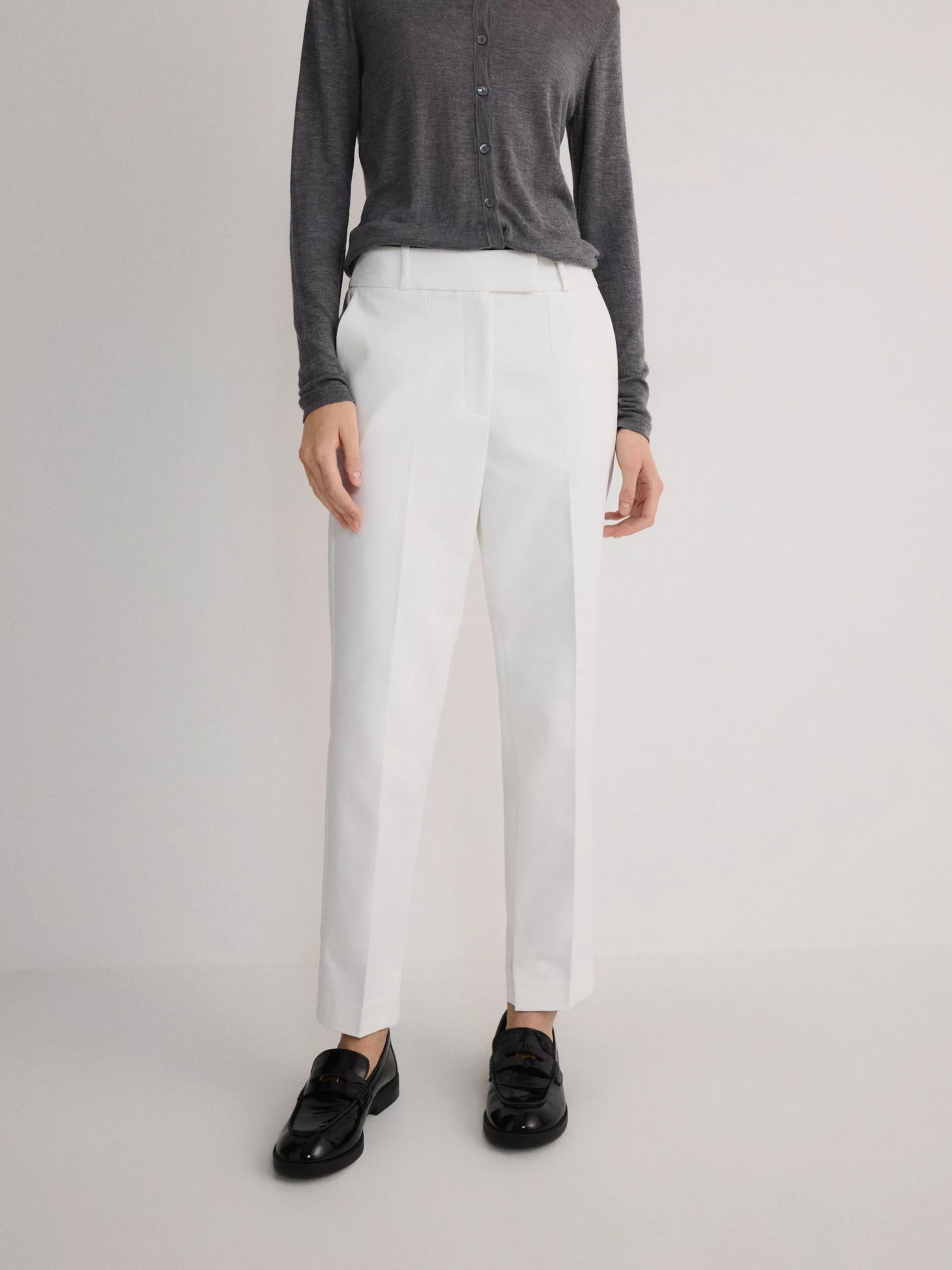 White Cigarette Pants With Pressed Stripe, , large image number 2