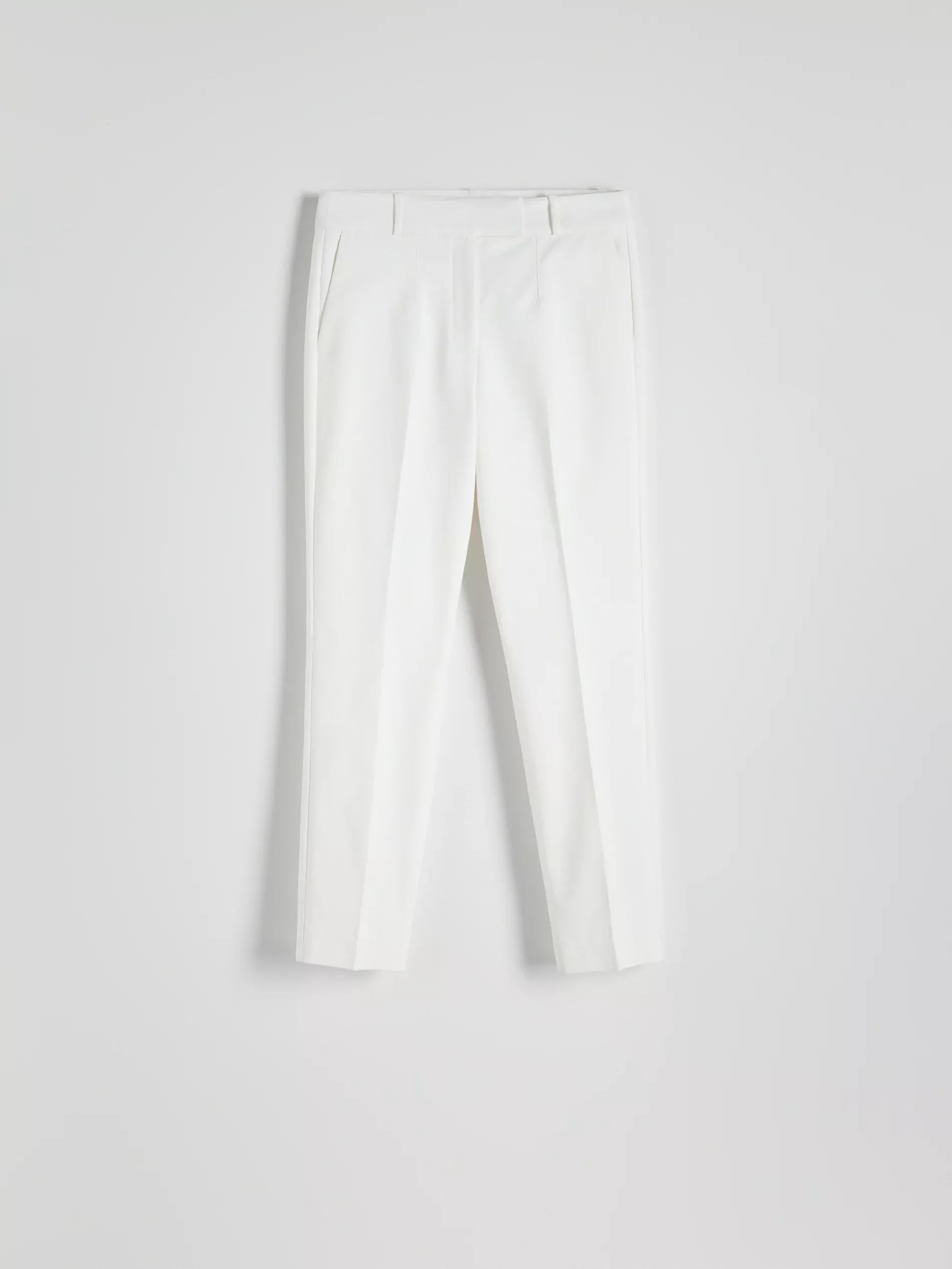 White Cigarette Pants With Pressed Stripe, , large image number 4