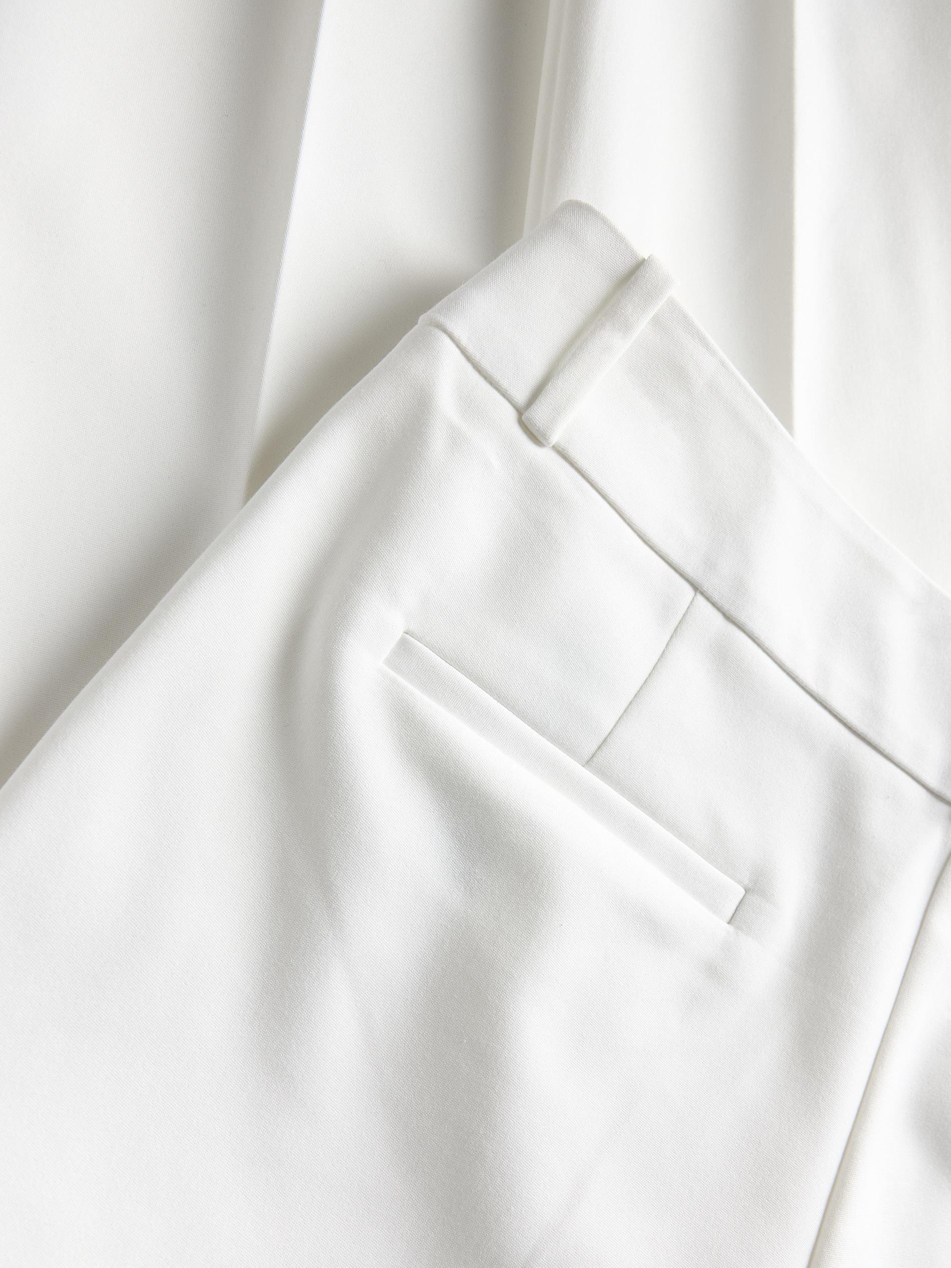 White Cigarette Pants With Pressed Stripe, , large image number 5