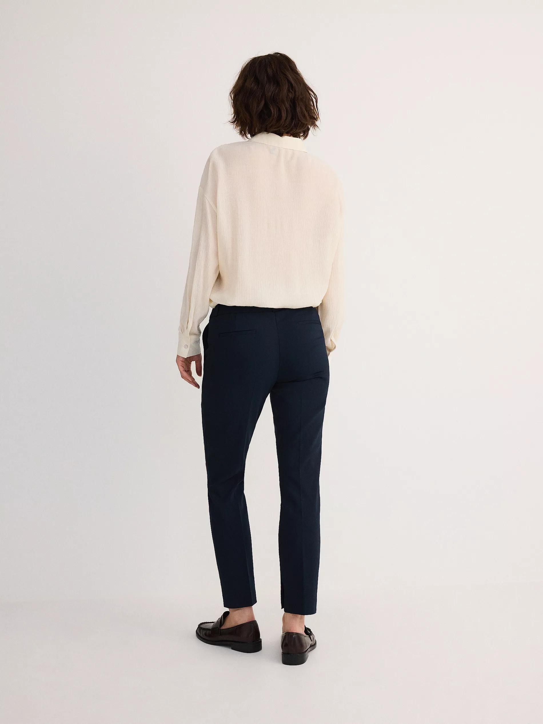 Blue Cigarette Pants With Printed Stripe, , large image number 5