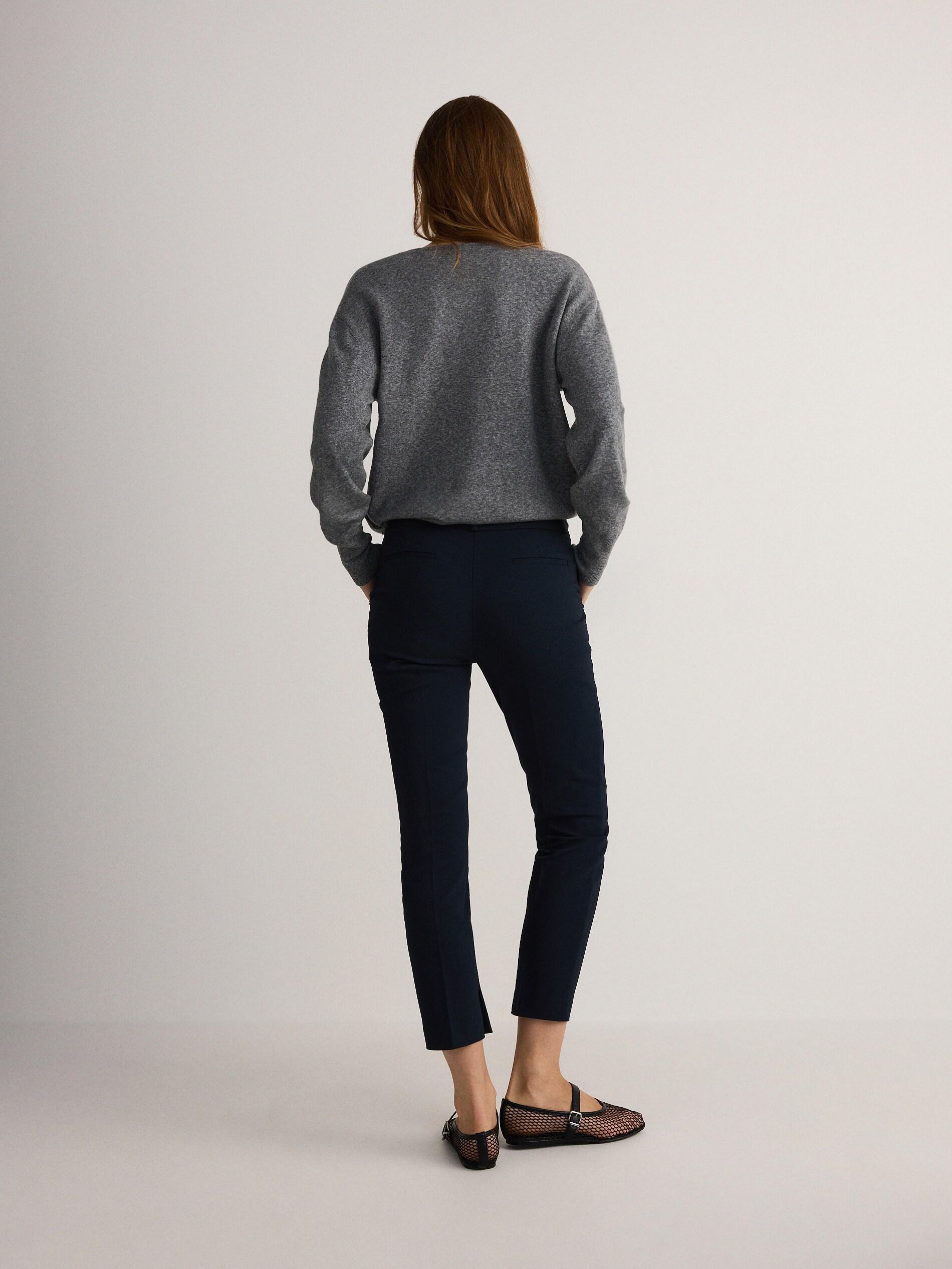 Blue Cigarette Pants With Printed Stripe, , large image number 6