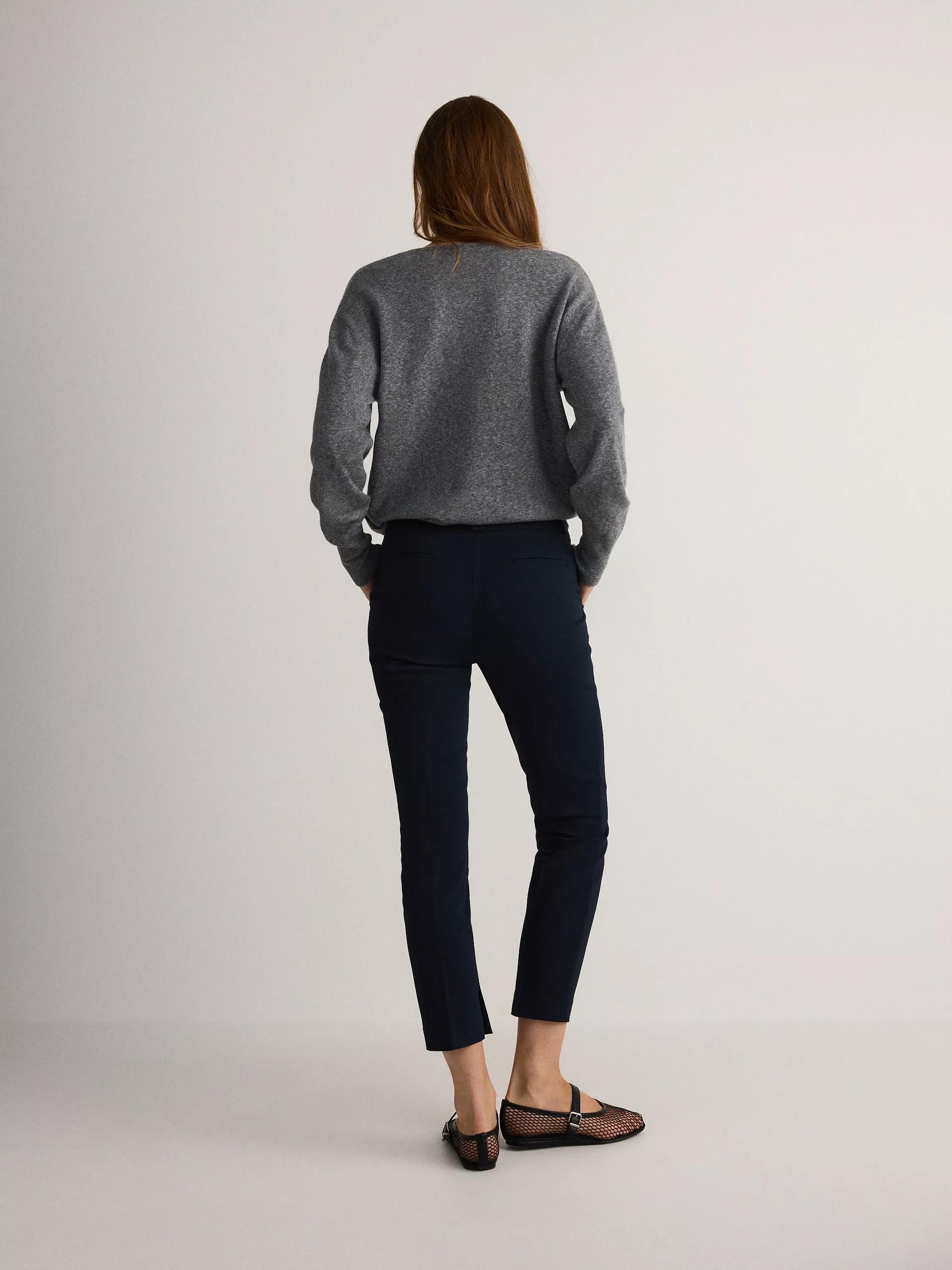 Blue Cigarette Pants With Printed Stripe, , large image number 6