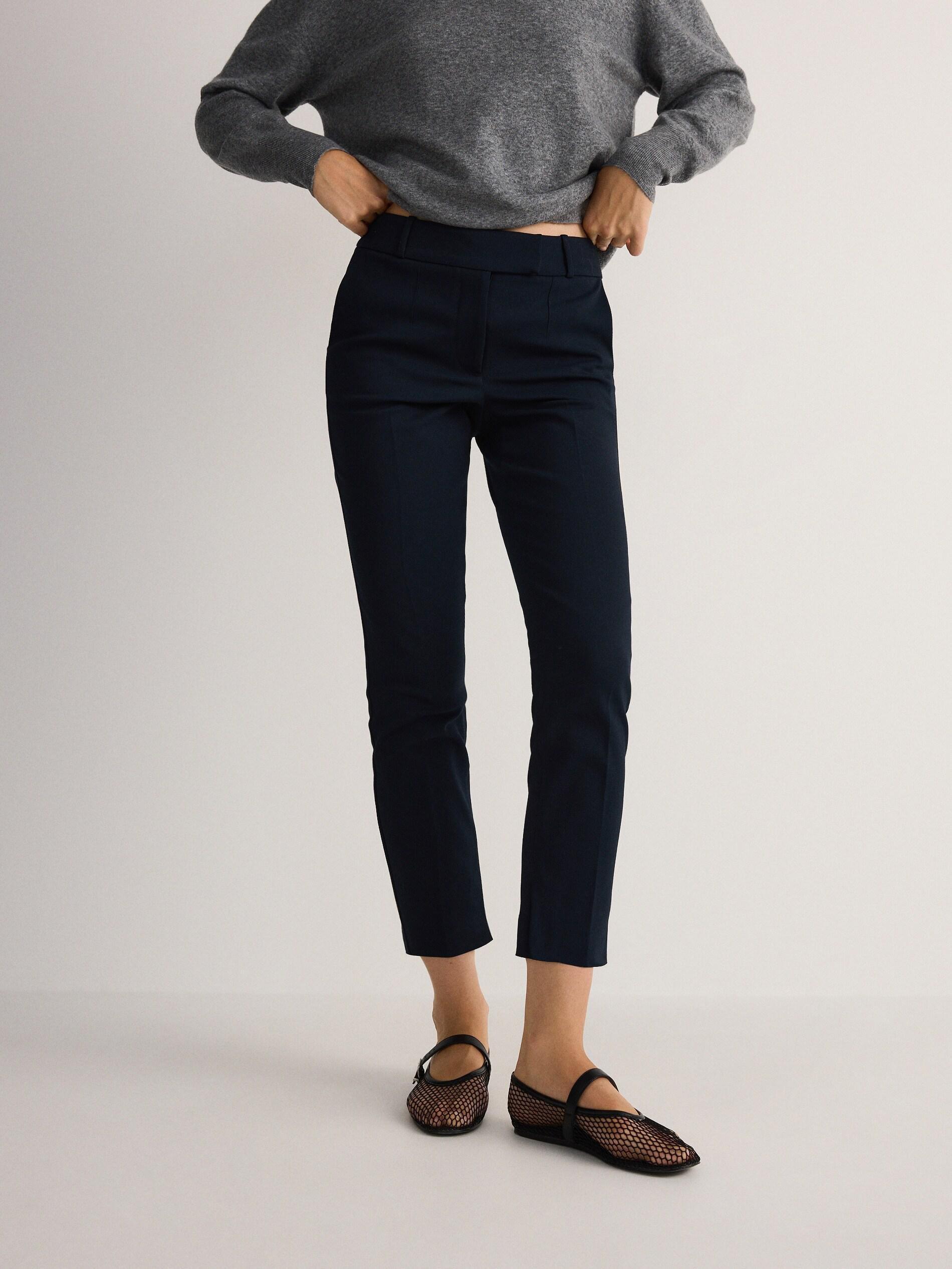 Blue Cigarette Pants With Printed Stripe, , large image number 8