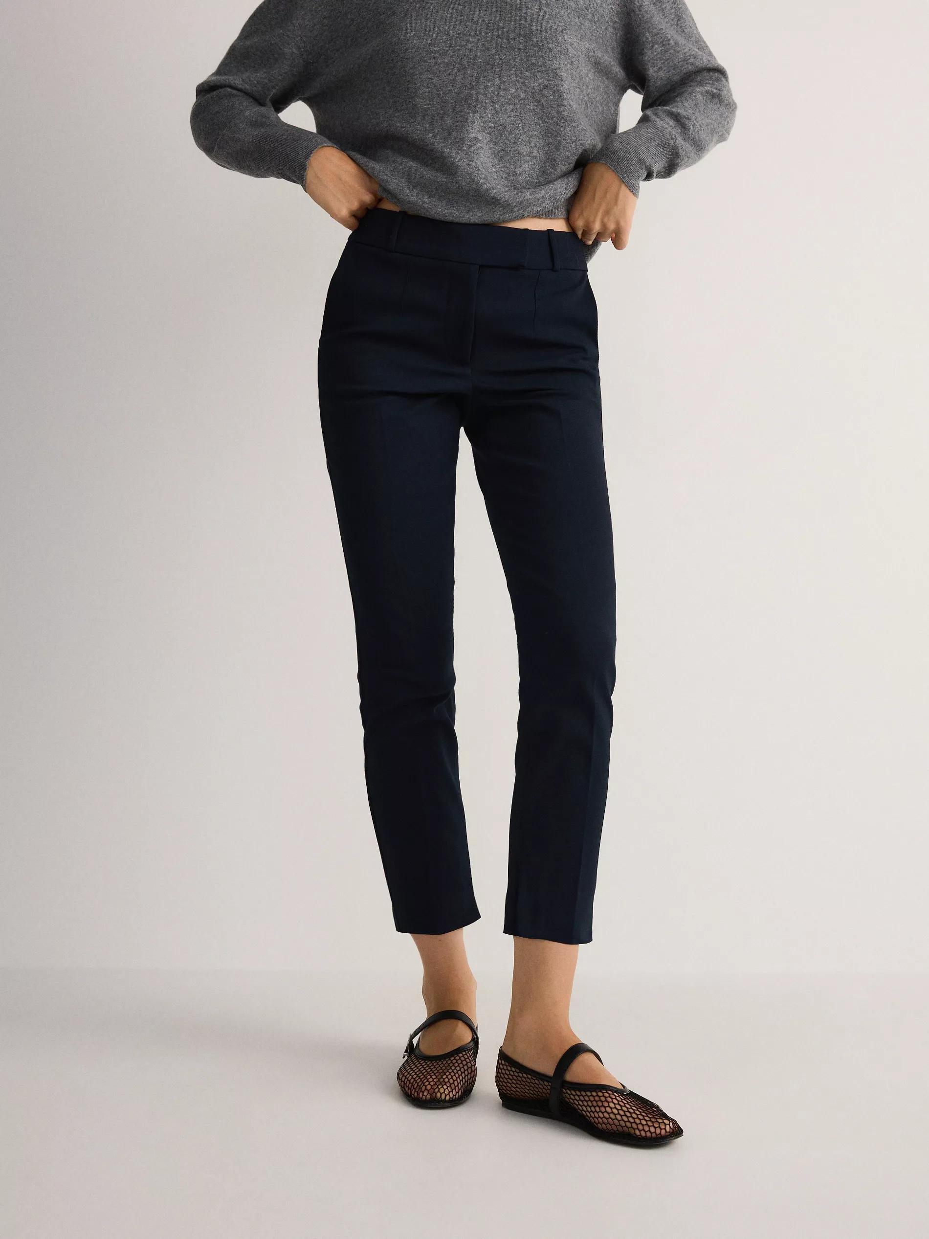 Blue Cigarette Pants With Printed Stripe, , large image number 8