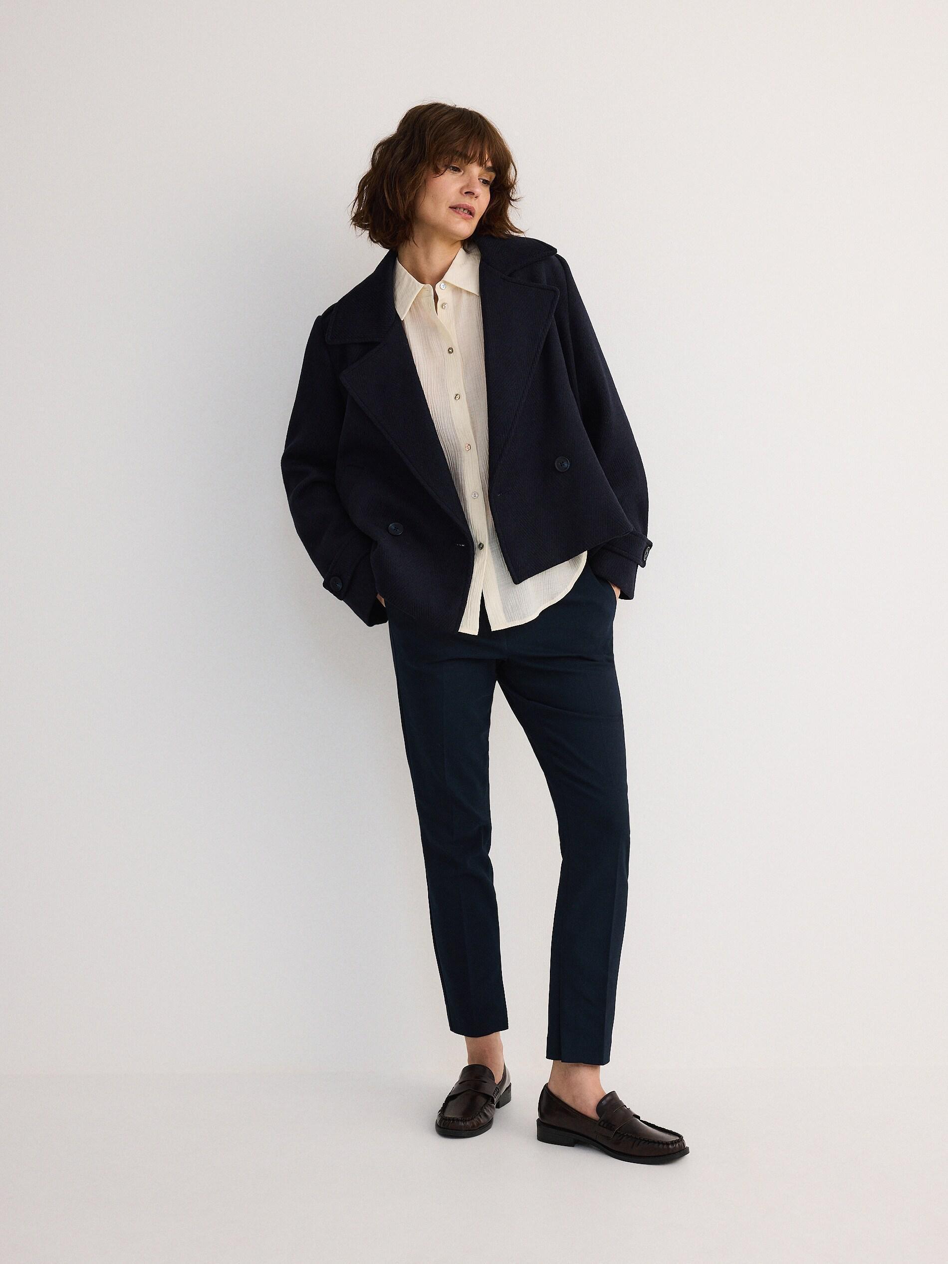 Blue Cigarette Pants With Printed Stripe, , large image number 10