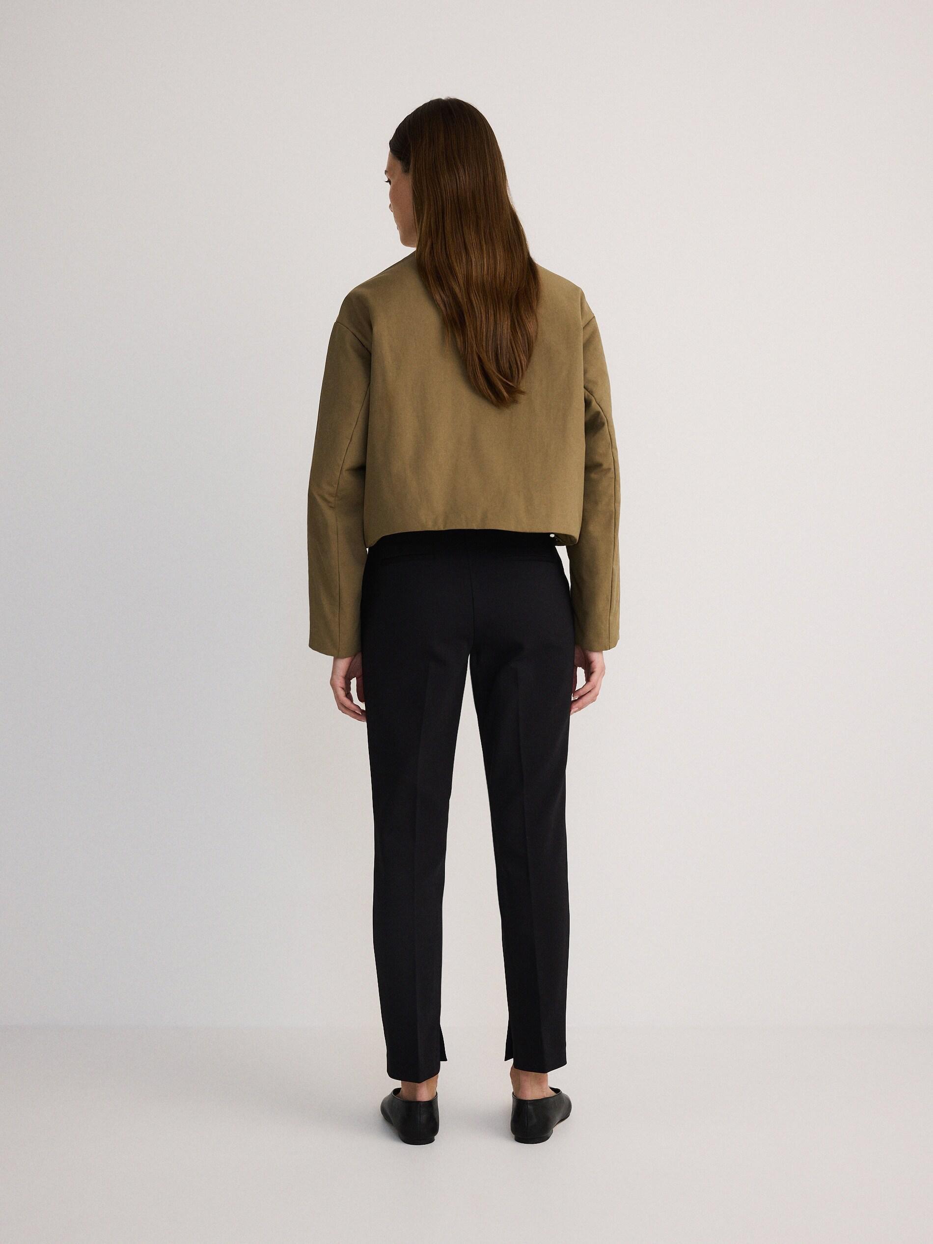 Black Cigarette Pants With Printed Stripe, , large image number 9