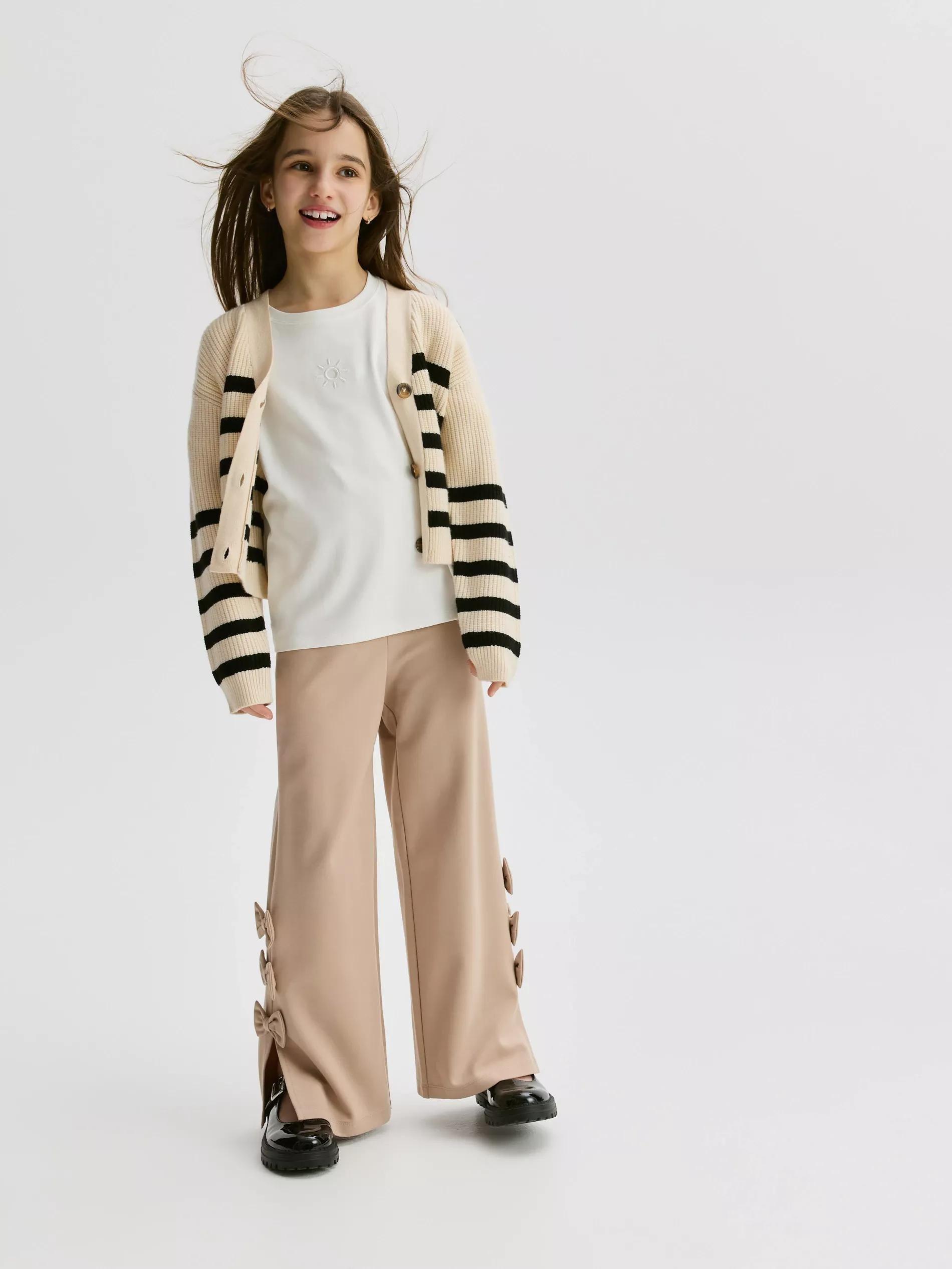 Beige Girls` Trousers, Beige, large image number 3