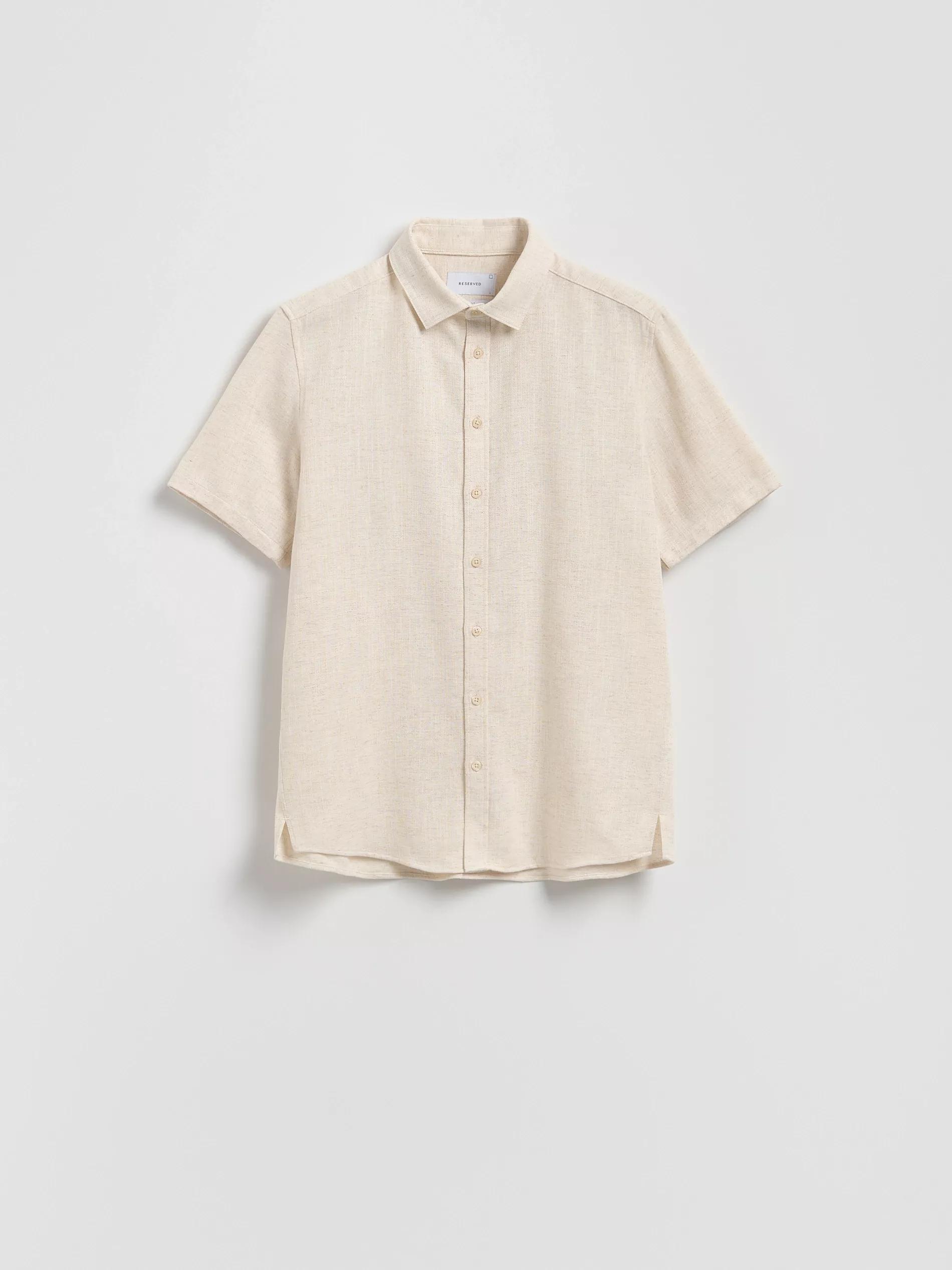 Beige Regular Shirt With Viscose Mix, Beige, large image number 4