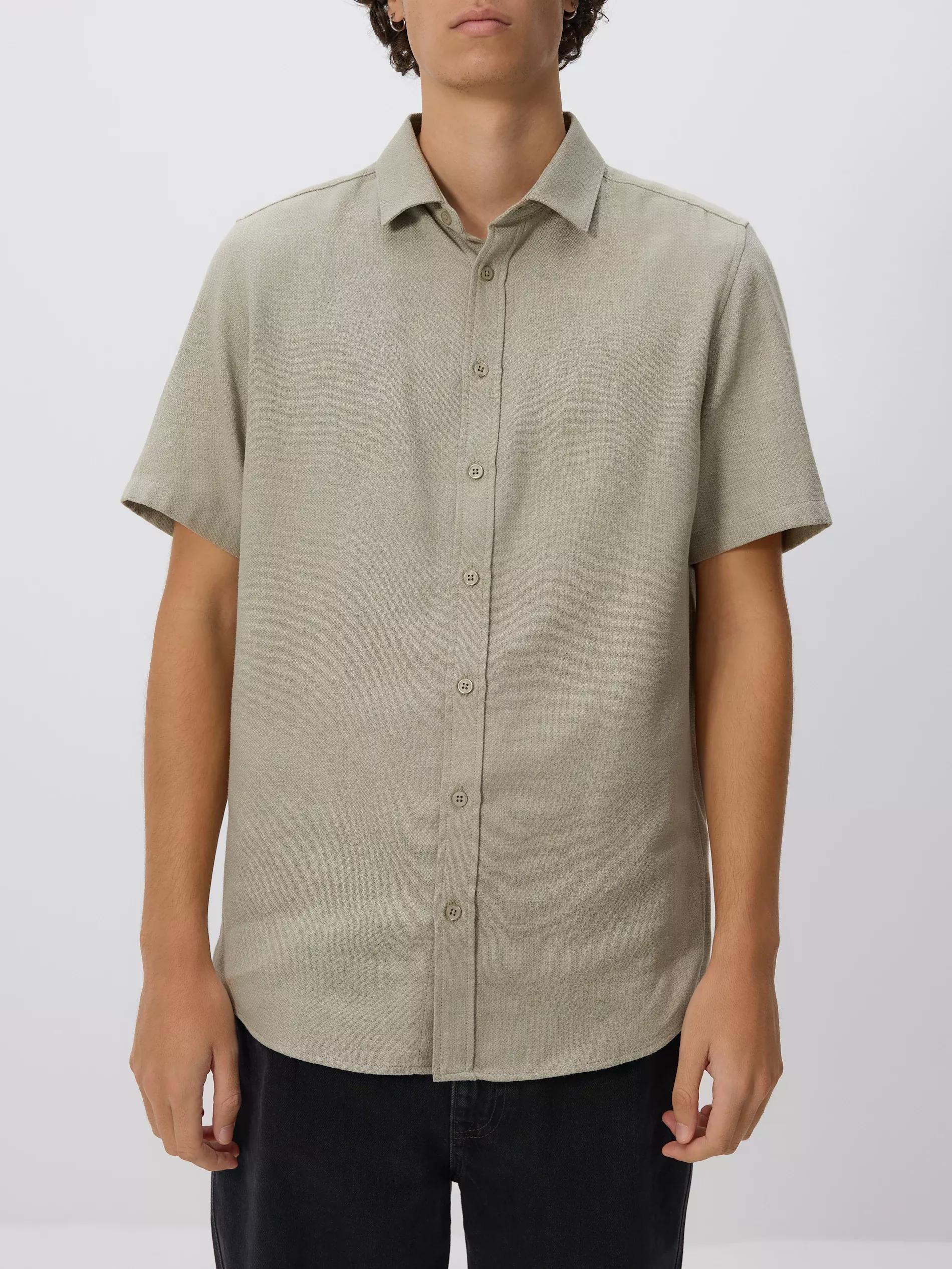 Green Regular Shirt With Viscose Mix, Green, large image number 0