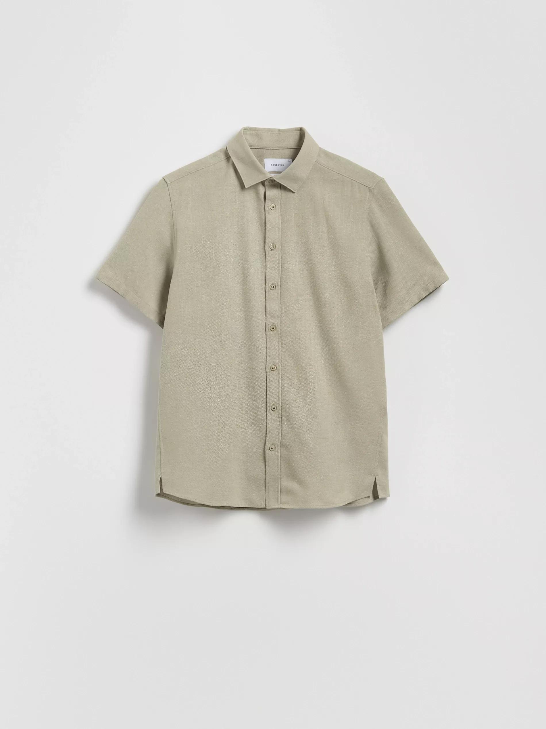 Green Regular Shirt With Viscose Mix, Green, large image number 4