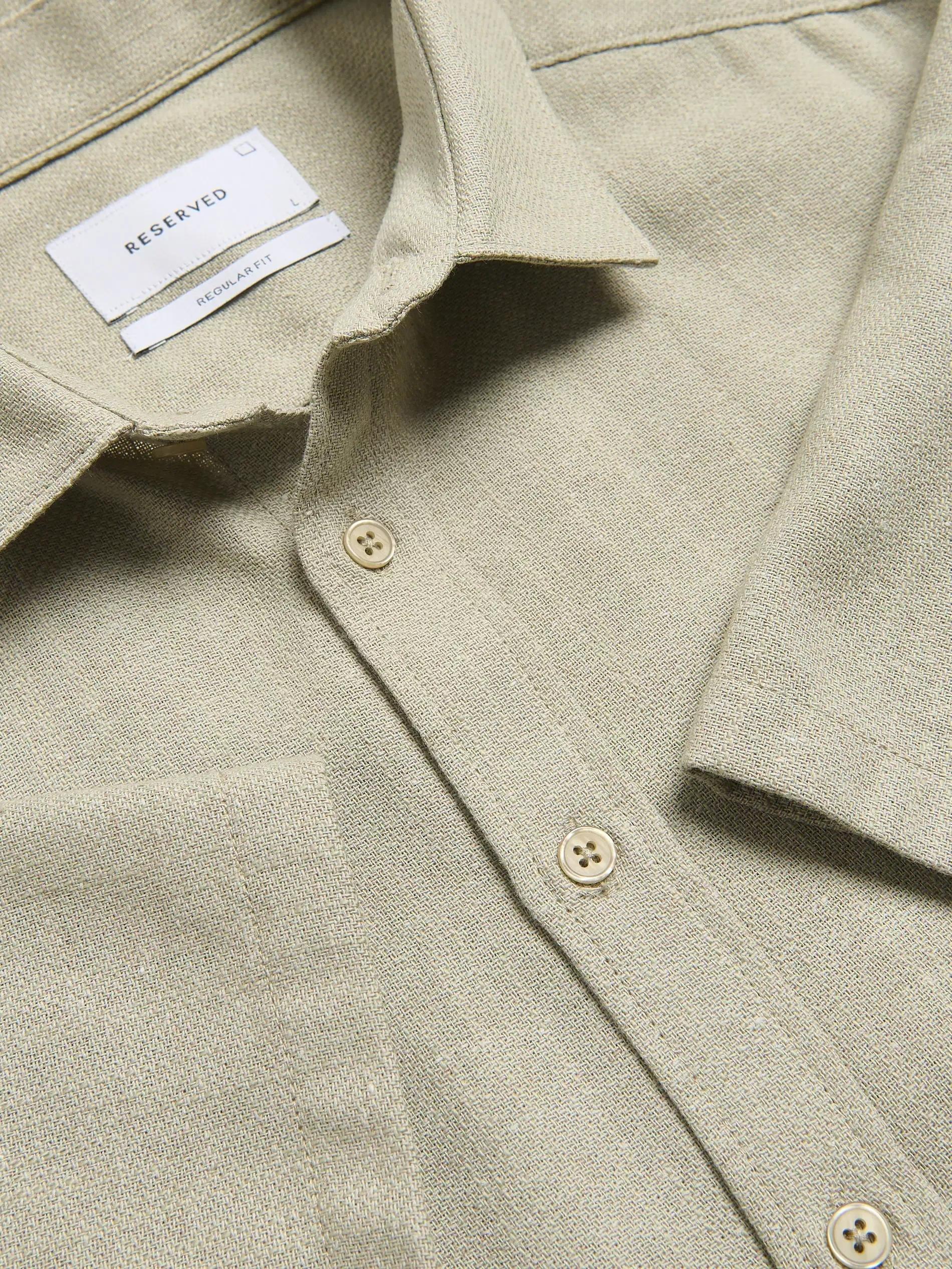 Green Regular Shirt With Viscose Mix, Green, large image number 5