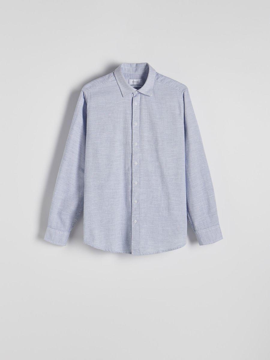 Blue Regular Fit Cotton Shirt, , large image number 0