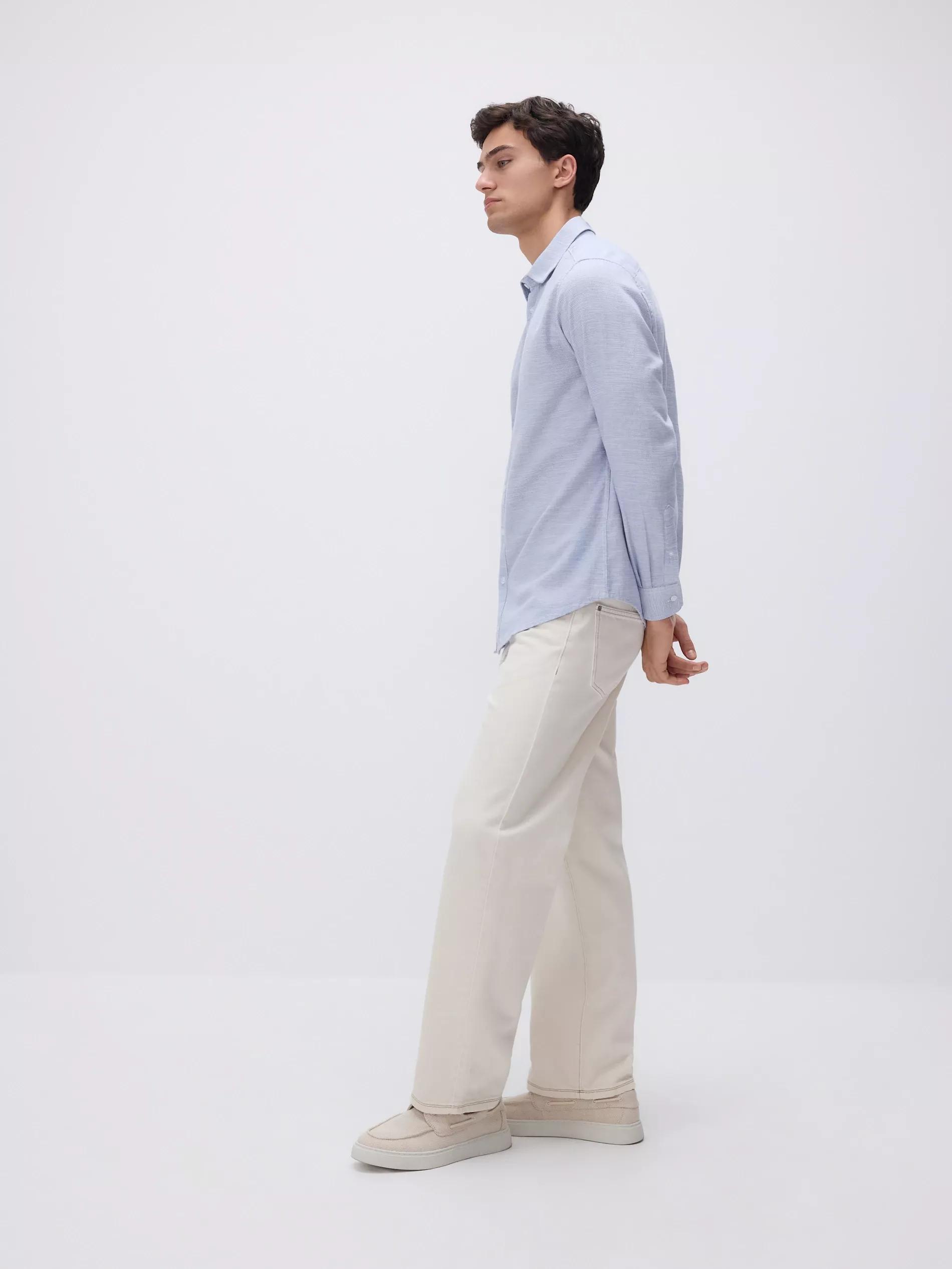 Blue Regular Fit Cotton Shirt, Navy, medium