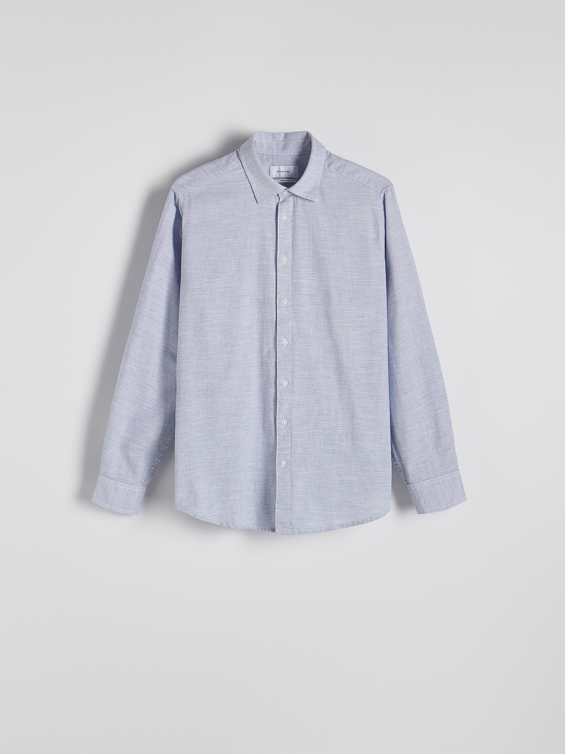 Blue Regular Fit Cotton Shirt, , large image number 5