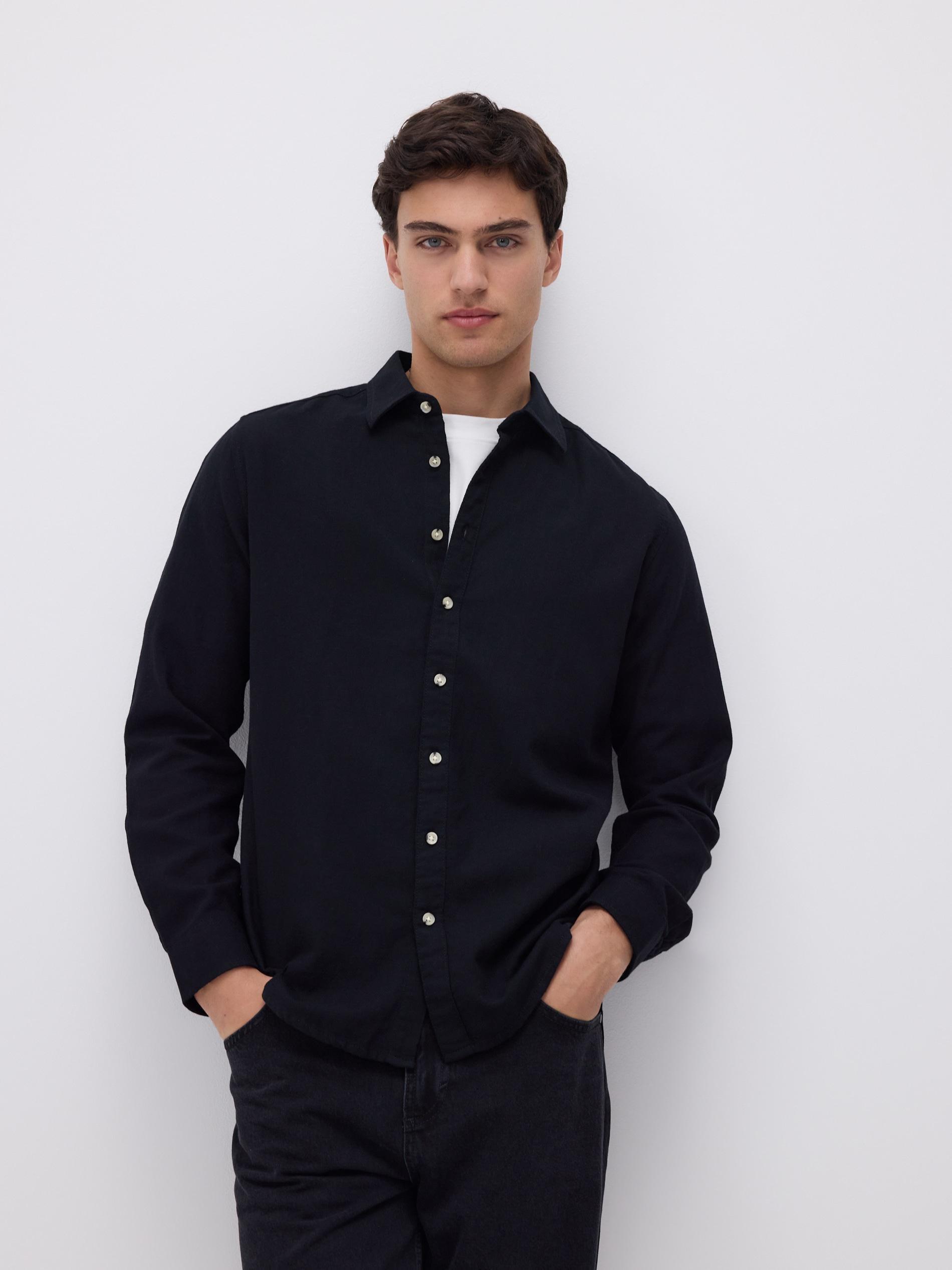 Black Regular Fit Cotton Shirt, Black, large image number 2