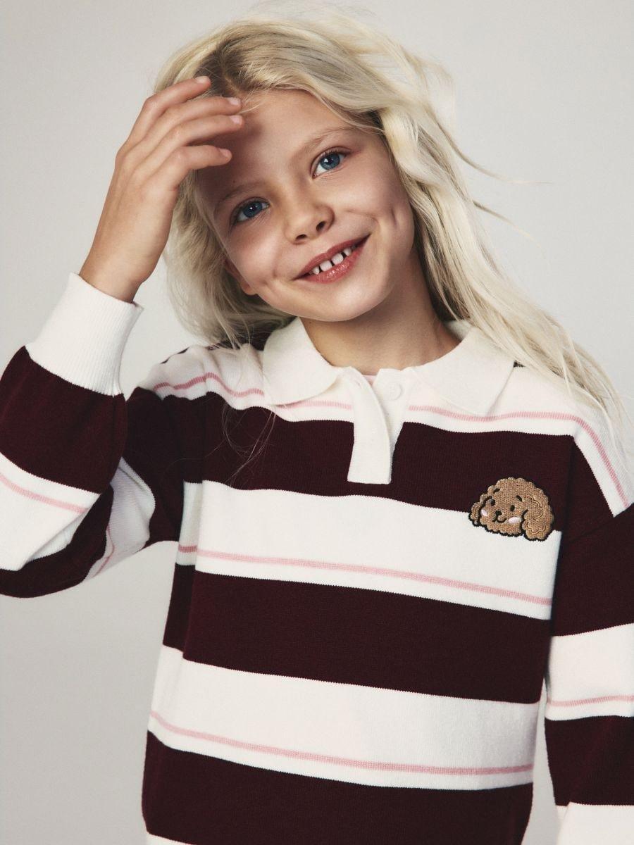 Multicolour Stripe Polo Jumper, Multicolor, medium