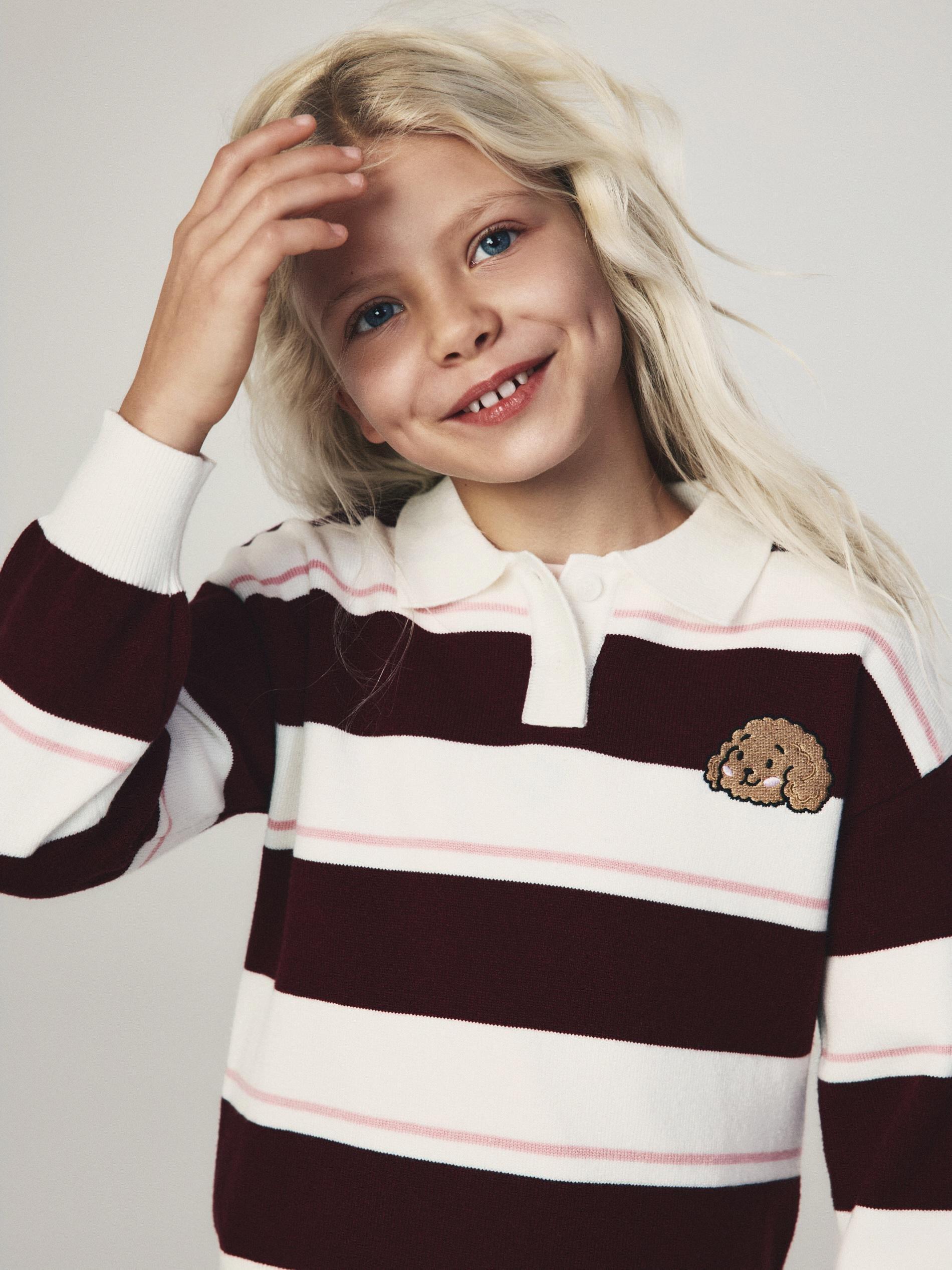 Multicolour Stripe Polo Jumper, Multicolor, large image number 3