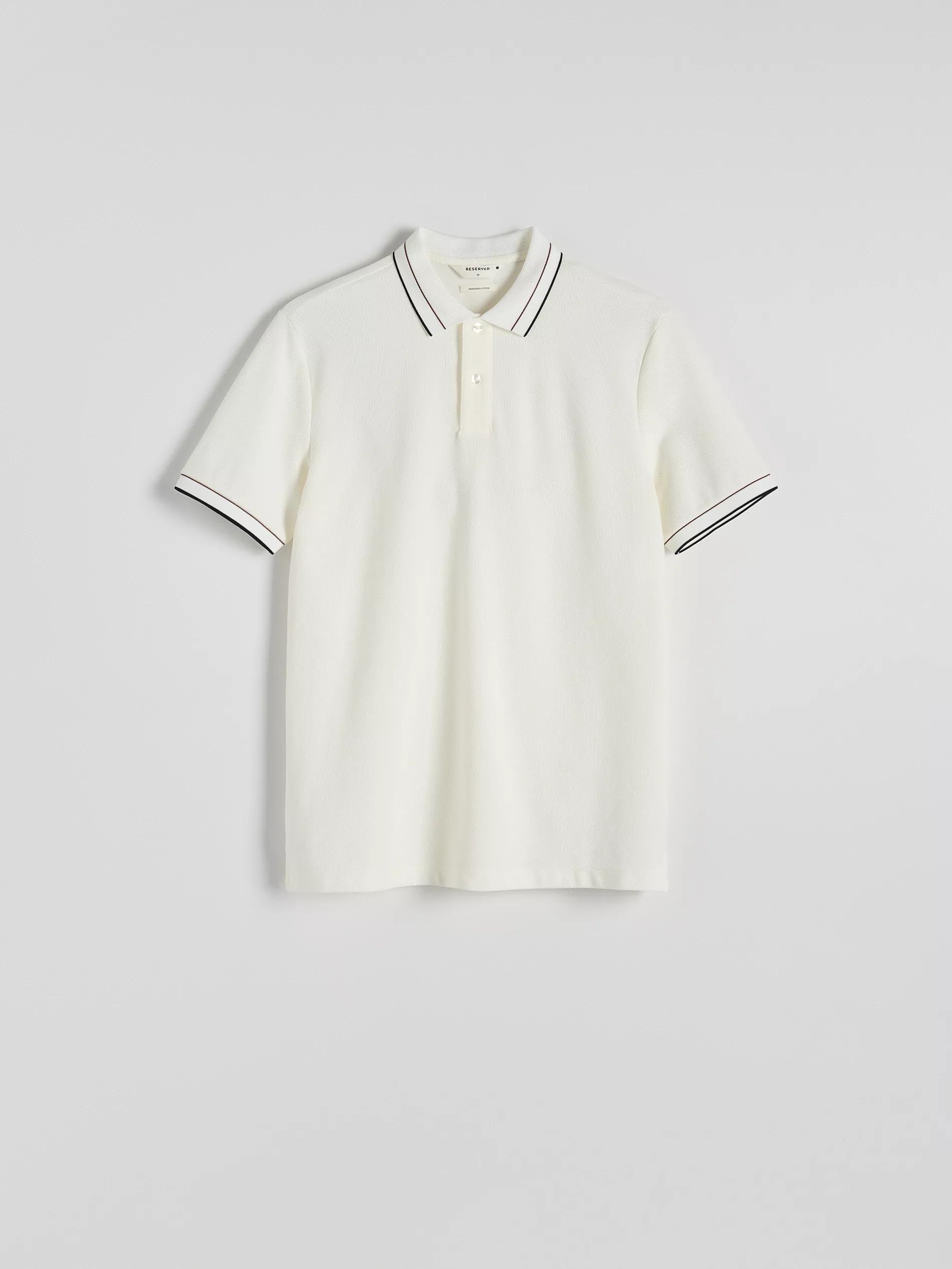 White Cotton Pique Polo Shirt, , large image number 0