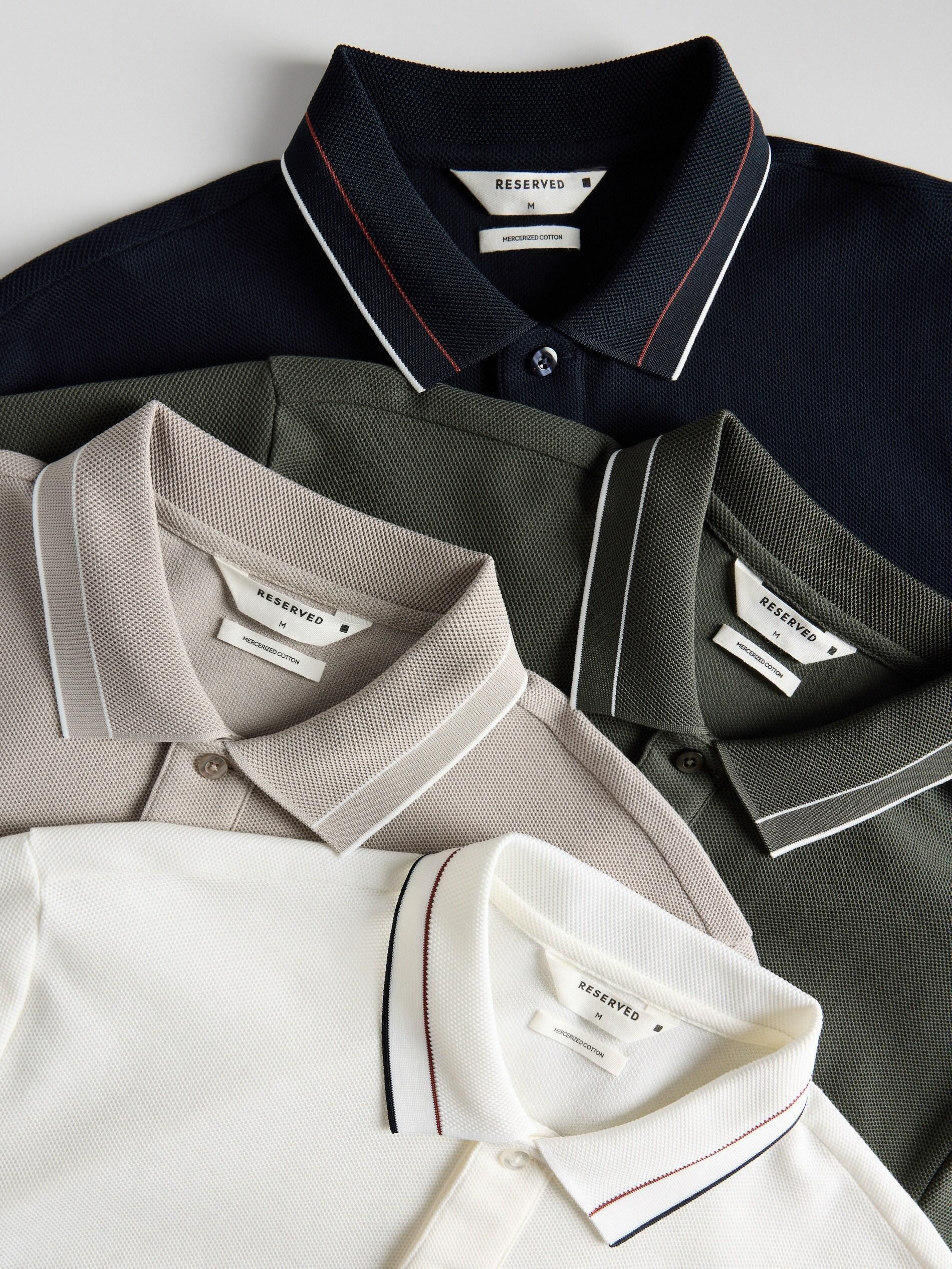 Beige Cotton Pique Polo Shirt, Beige, medium