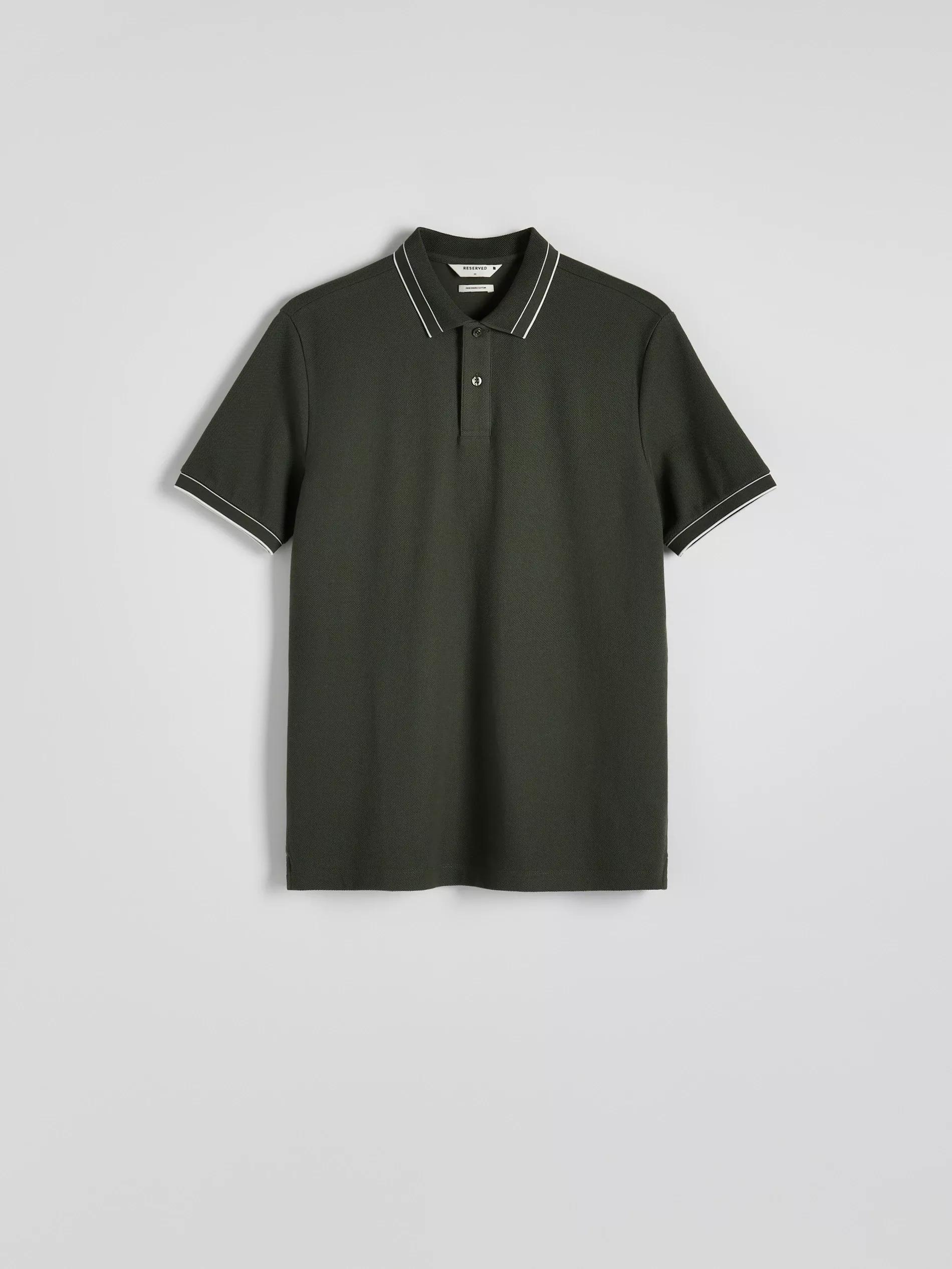 Green Cotton Pique Polo Shirt, , large image number 0
