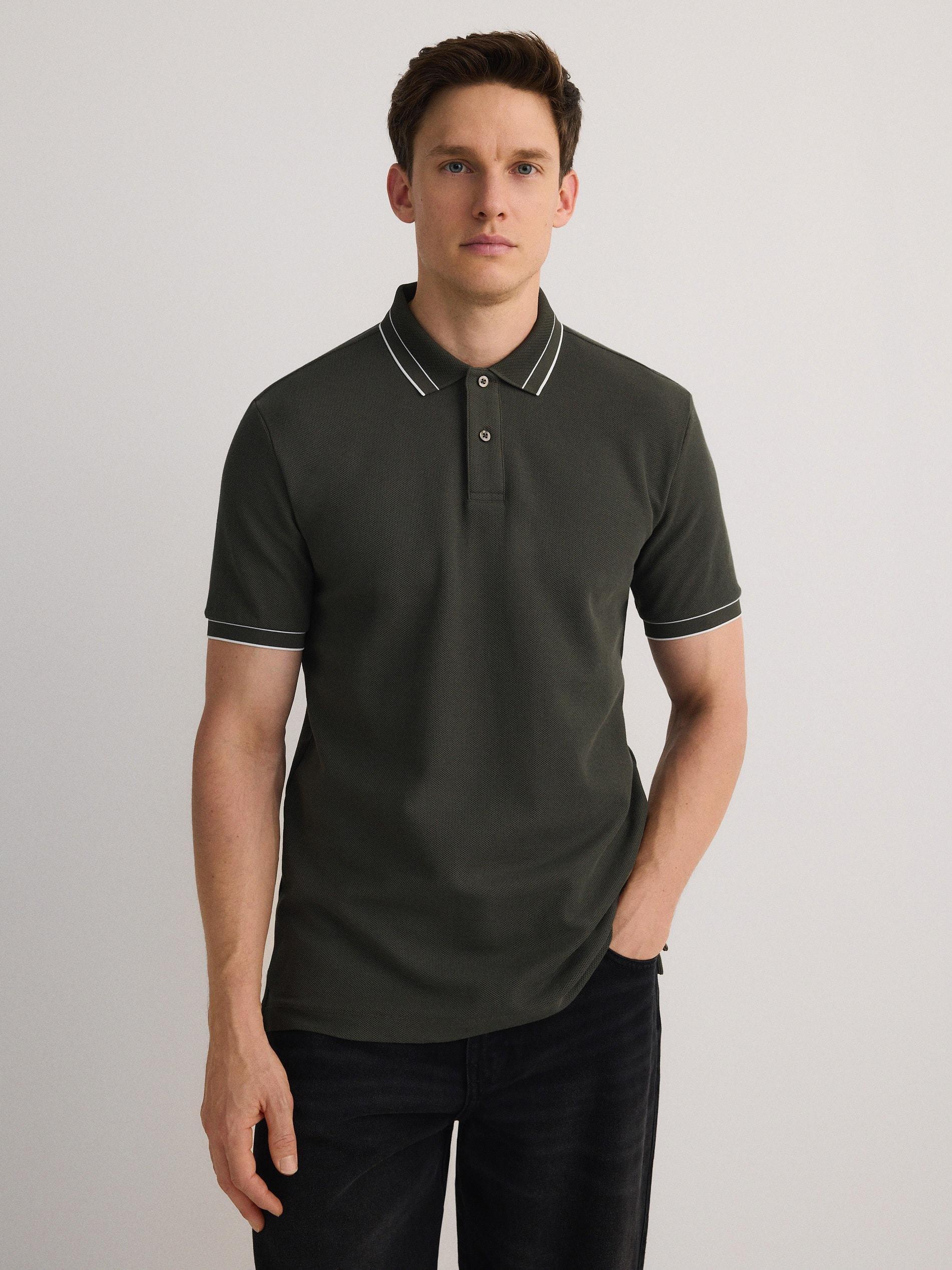Green Cotton Pique Polo Shirt, , large image number 2