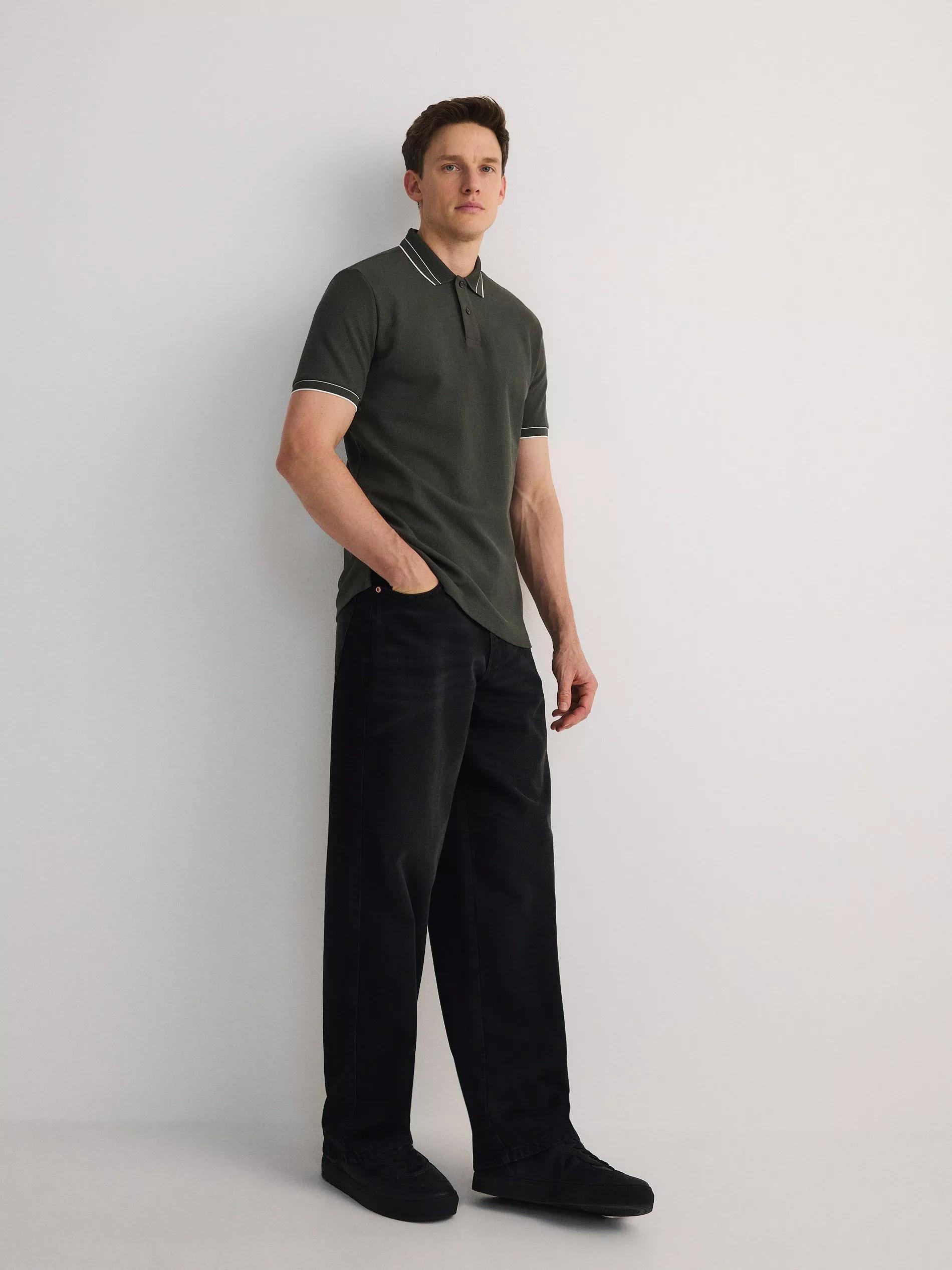 Green Cotton Pique Polo Shirt, , large image number 3