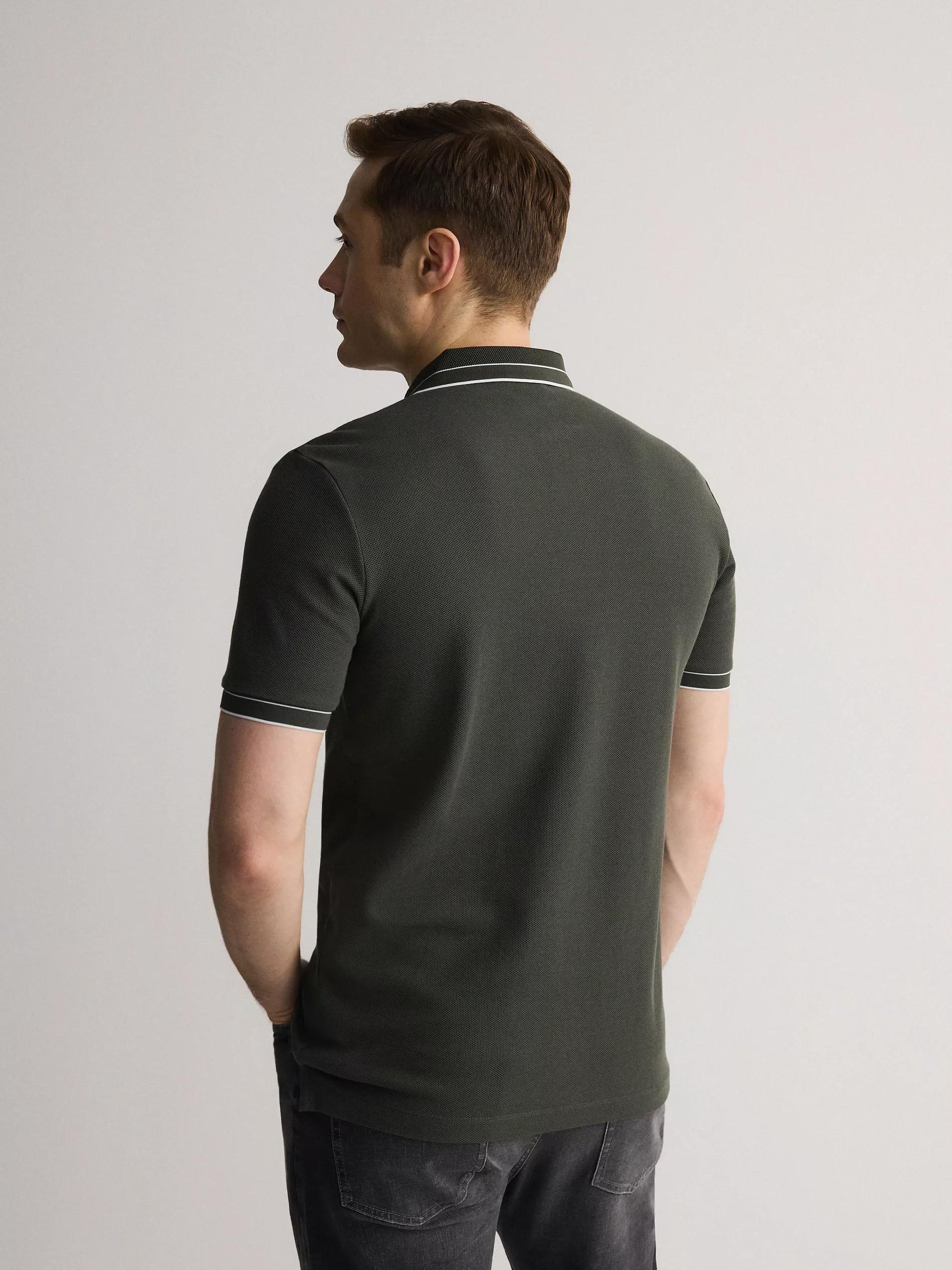 Green Cotton Pique Polo Shirt, , large image number 3