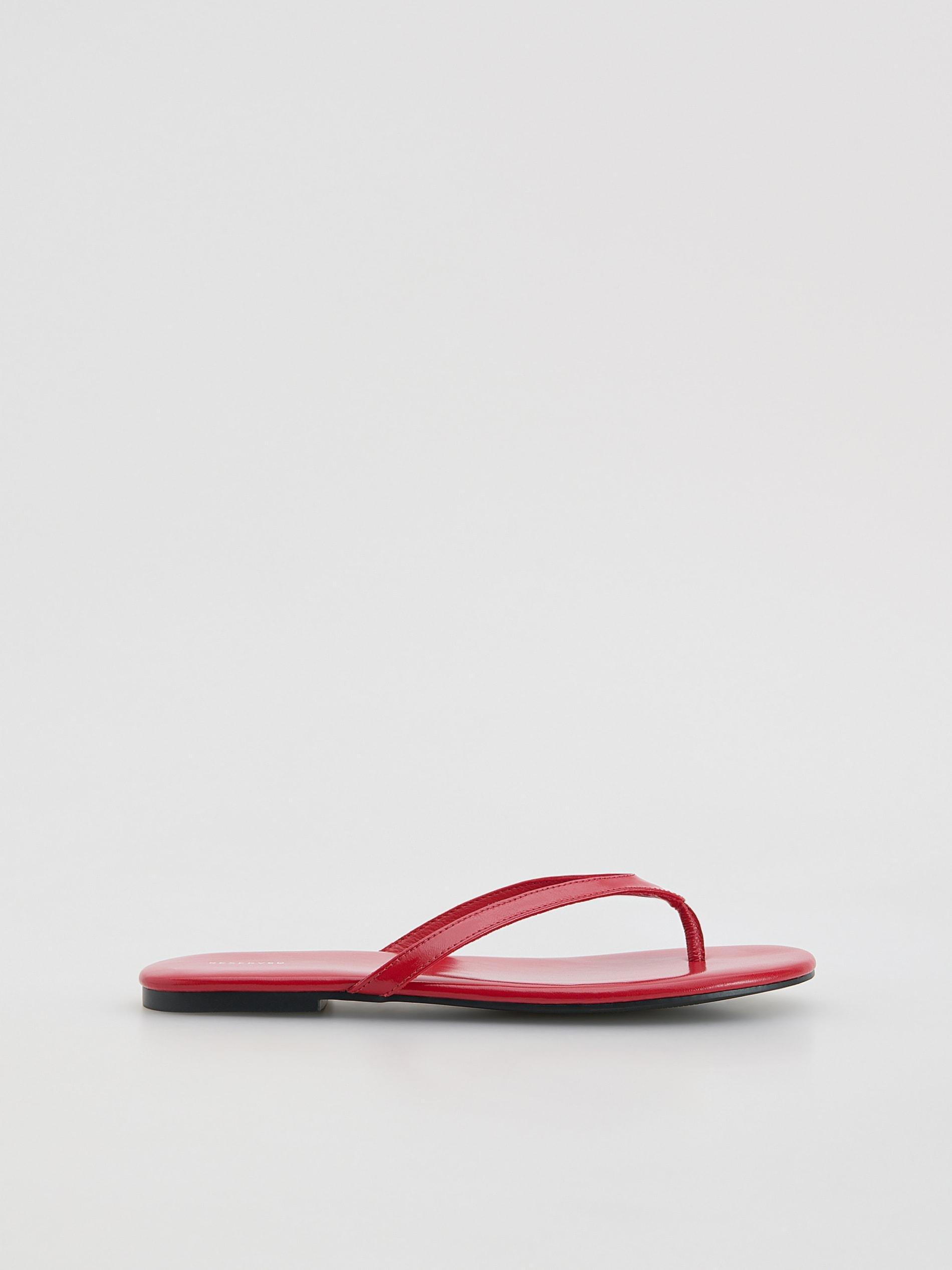 Red Goatskin Slides, Red, large image number 0