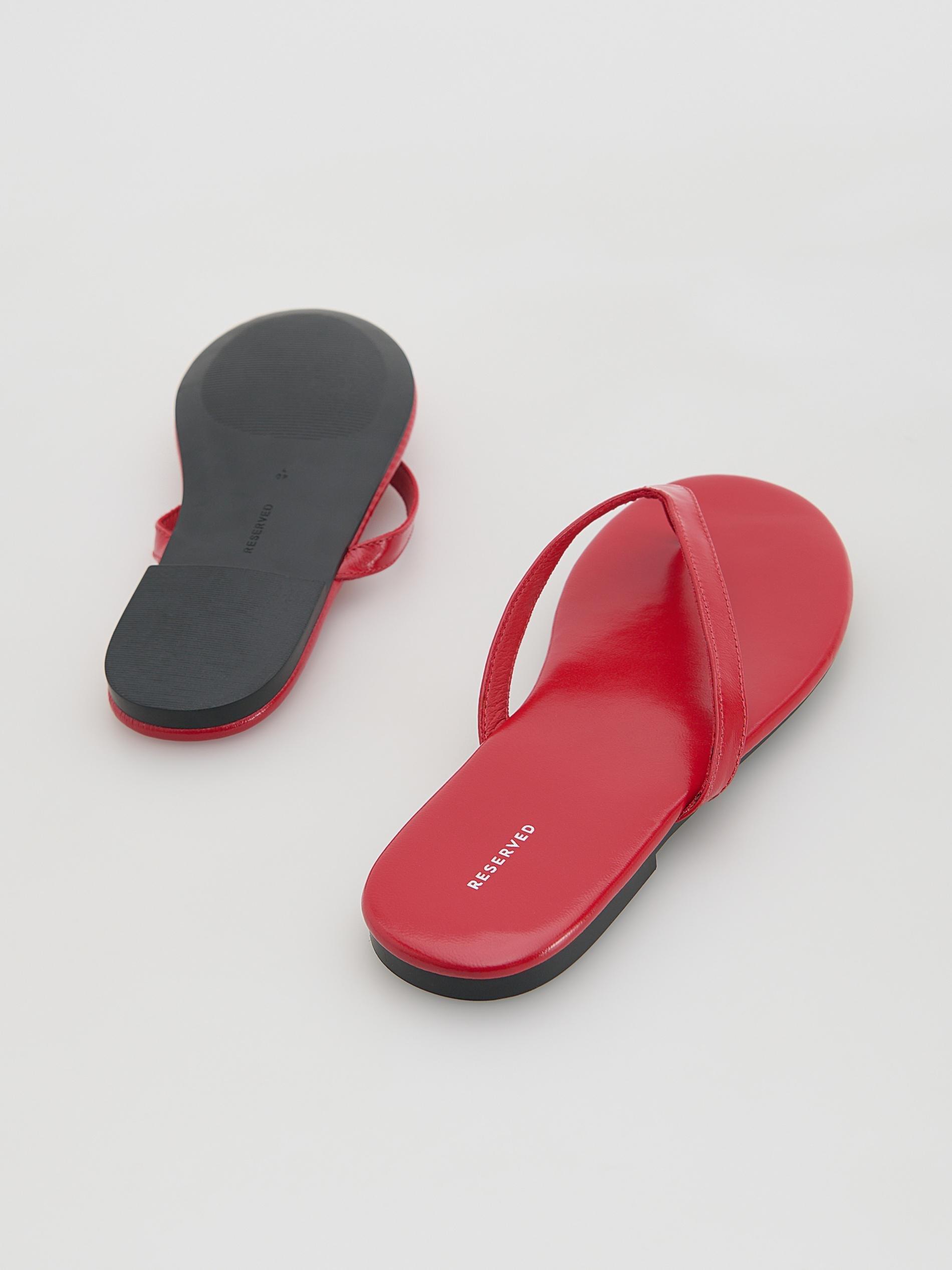 Red Goatskin Slides, Red, large image number 2