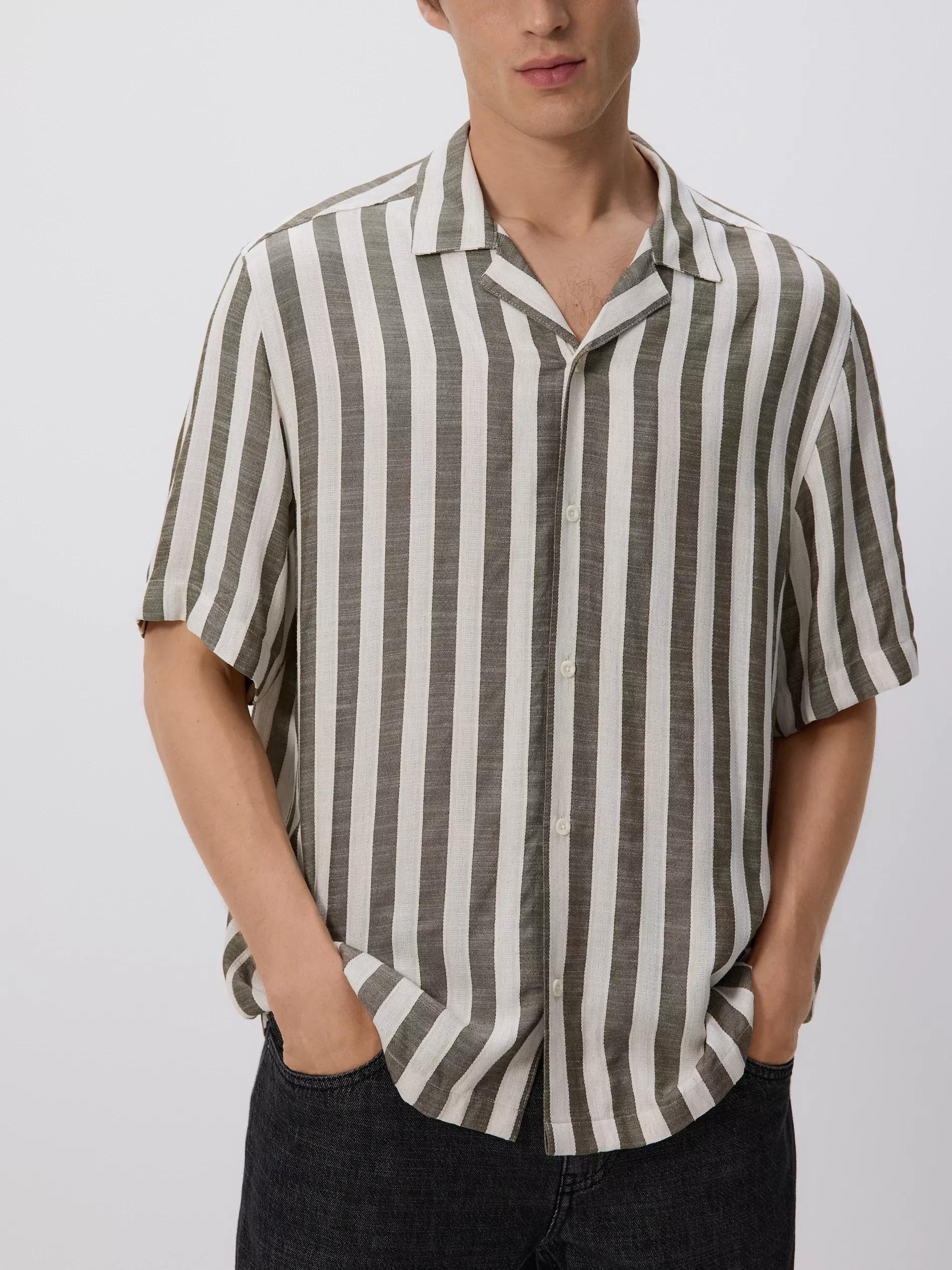 Green Comfort Fit Viscose Rich Shirt, 7401_77P, medium