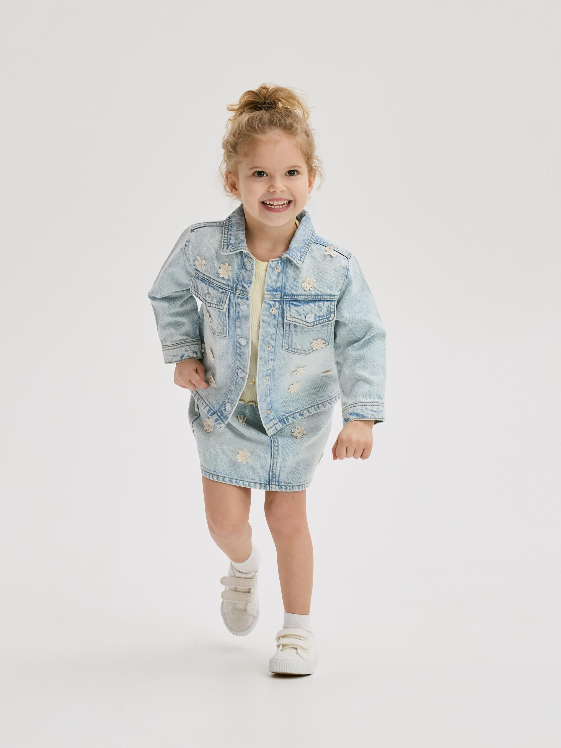 Blue Denim Jacket With Applique, Blue, large image number 1
