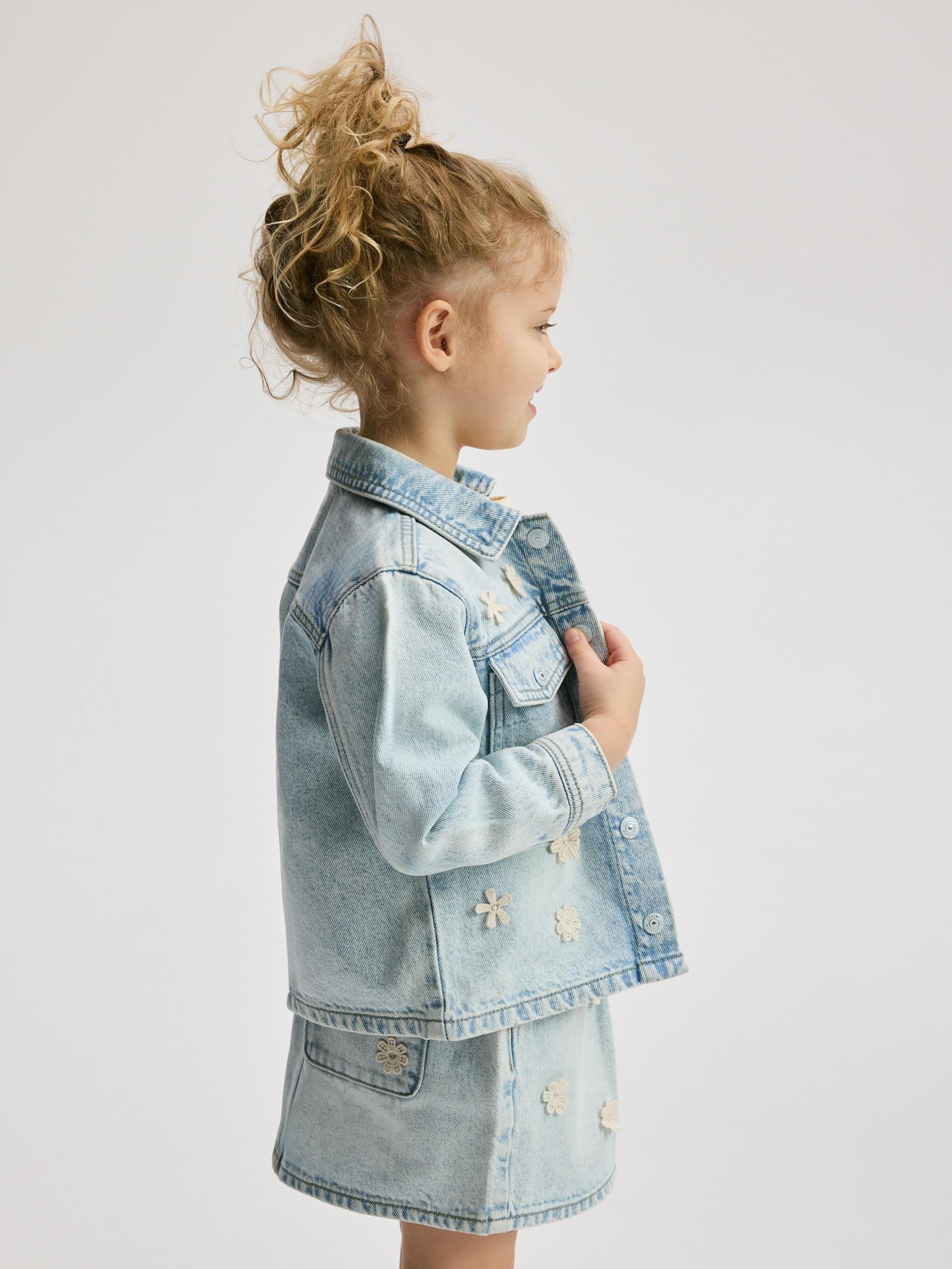 Blue Denim Jacket With Applique, Blue, large image number 2