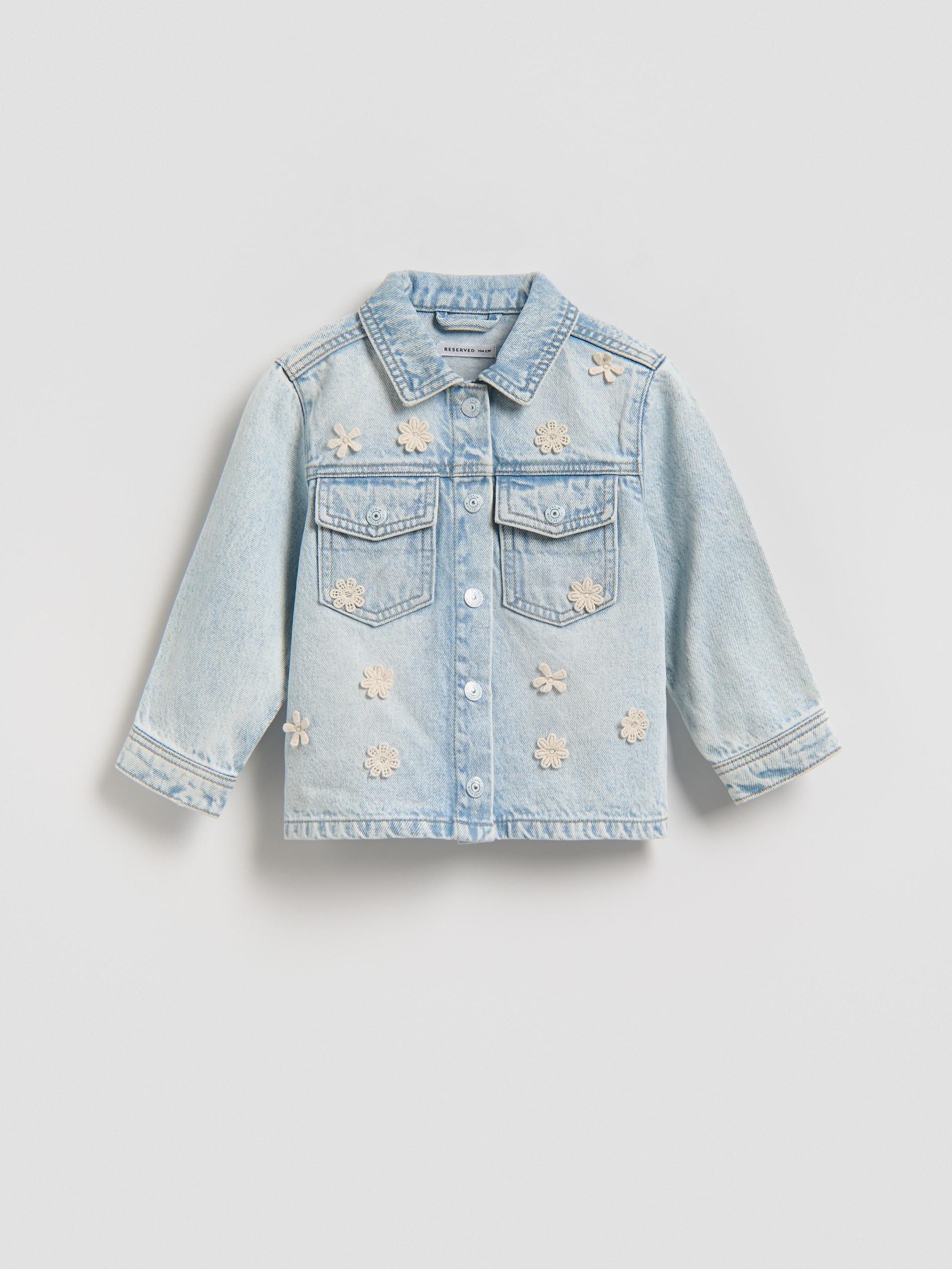 Blue Denim Jacket With Applique, Blue, large image number 3