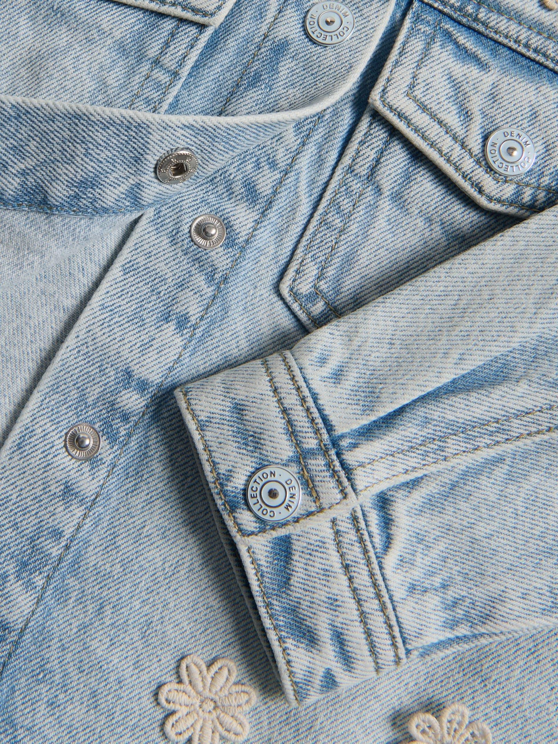 Blue Denim Jacket With Applique, Blue, large image number 4