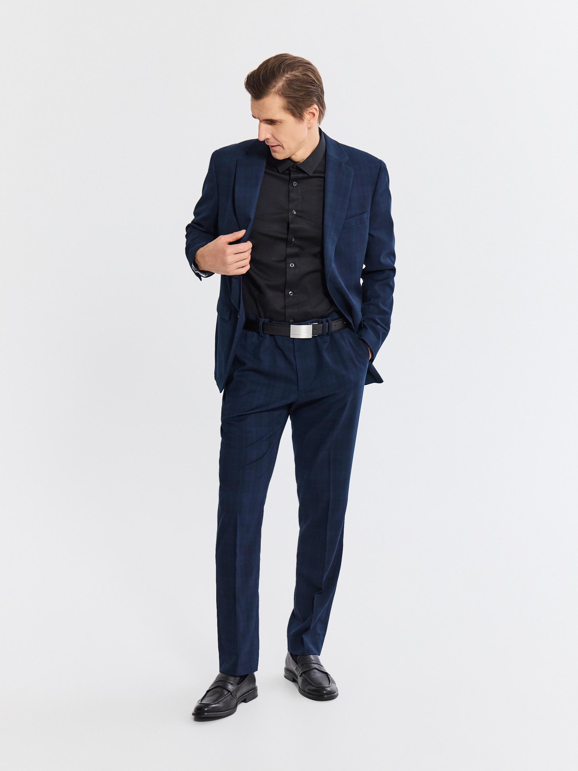 Navy Slim Suit Trousers, Navy, large image number 1