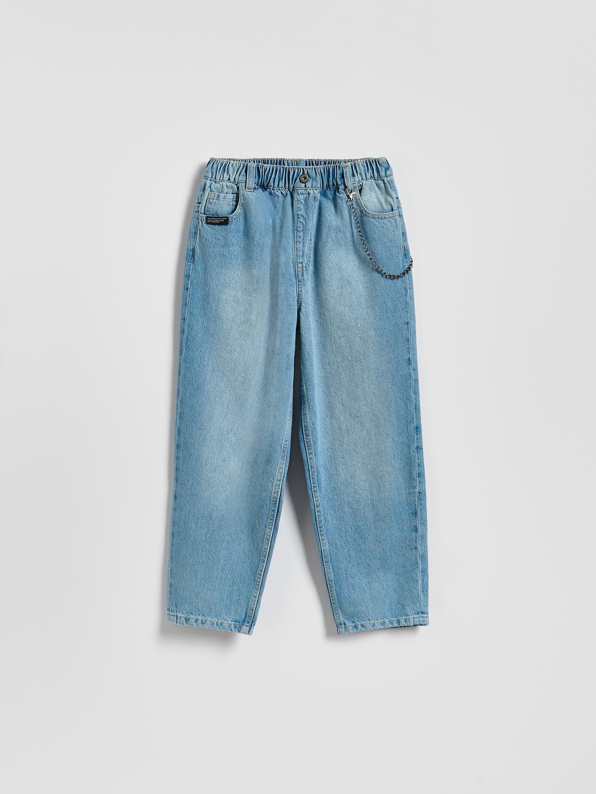 Blue Baggy Jeans With Chain, Blue, large image number 0