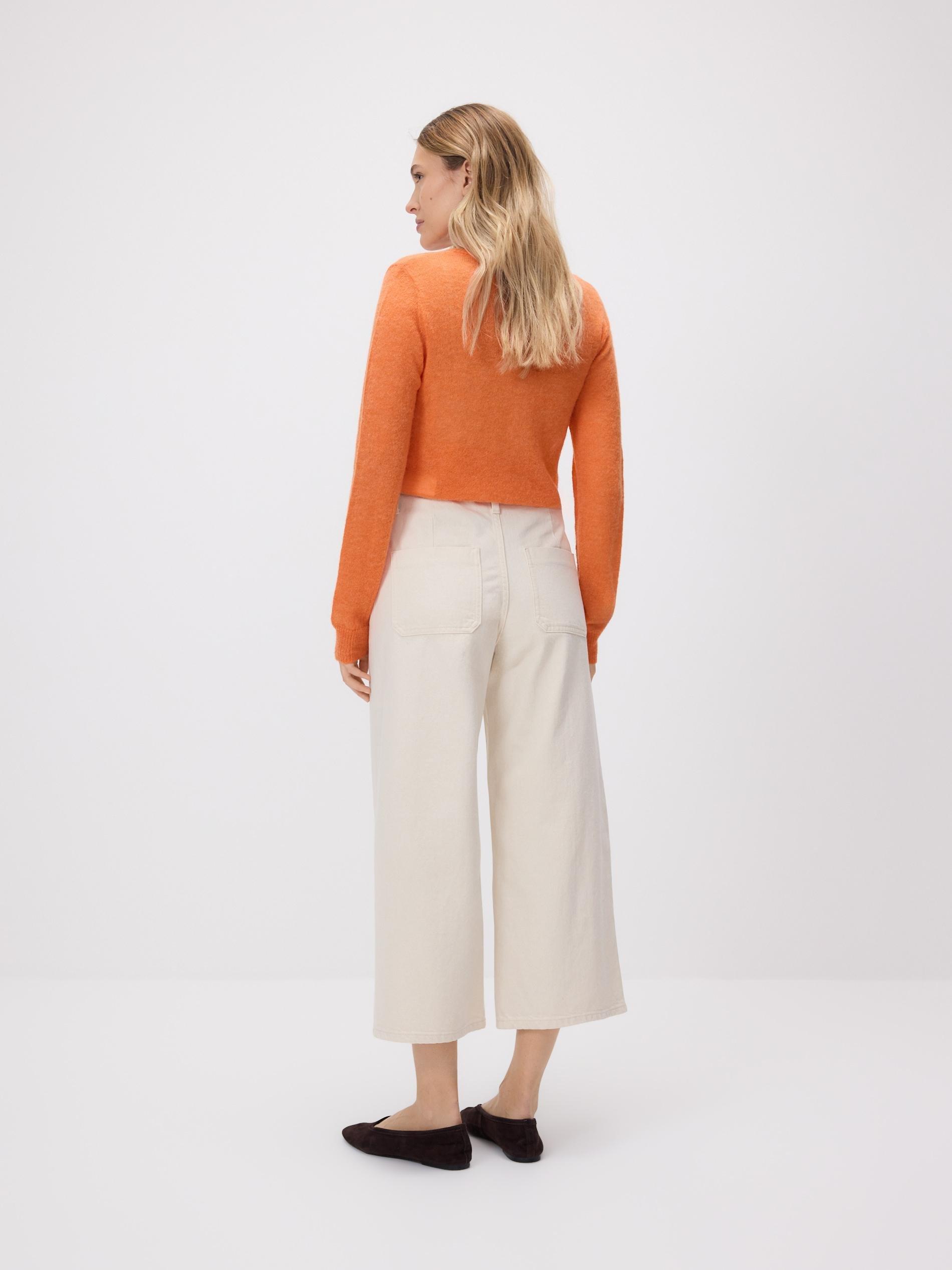 Beige Jeans Culotte Jeans With Scarf, Ivory, large image number 3